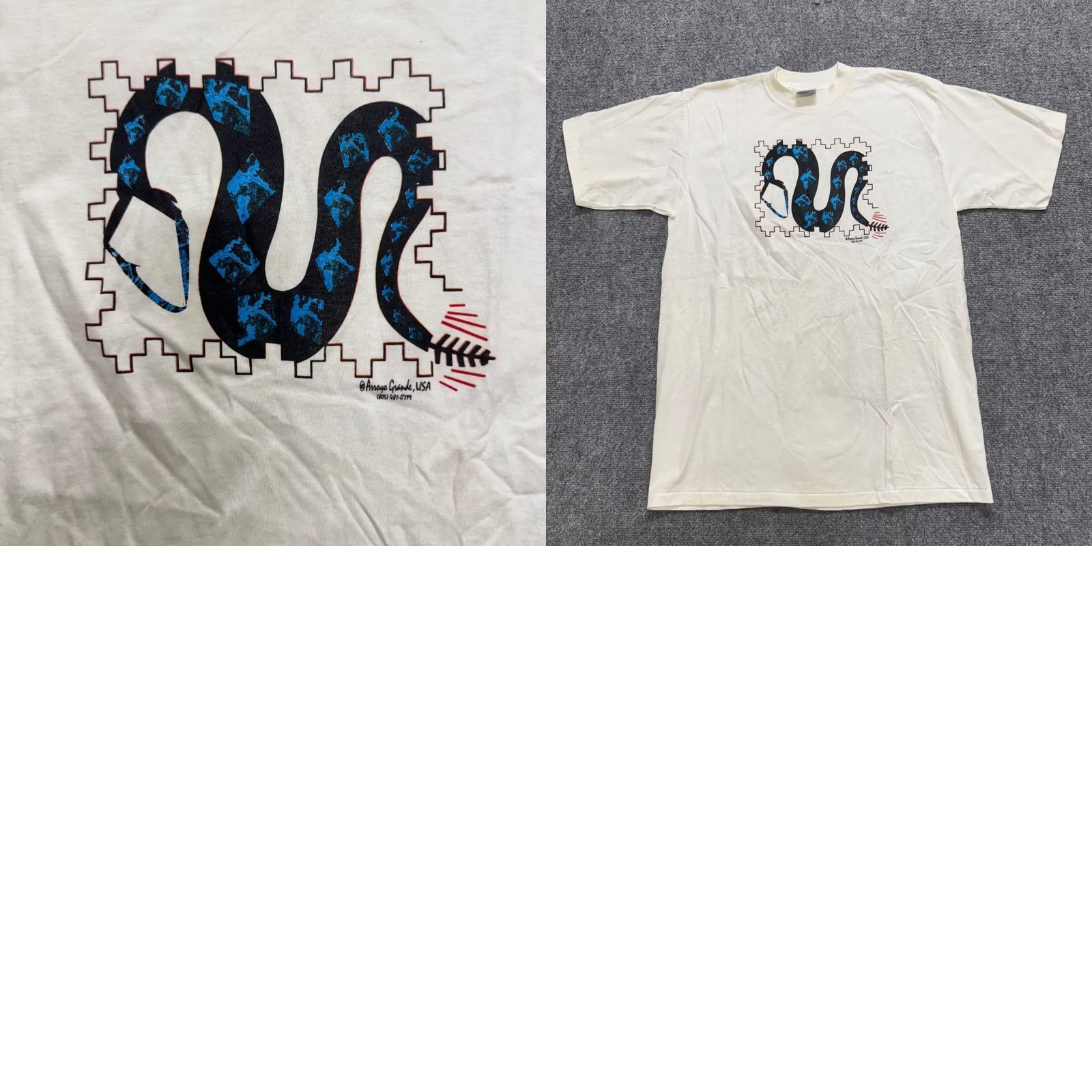 Vintage VINTAGE Unbranded T-shirt Snake Patterned All Sports 100% Cotton XL Men's Regular Single Stitch Shirt Mens XL Snake Patterned T-shirt Size US XL / EU 56 / 4 - 8 Thumbnail