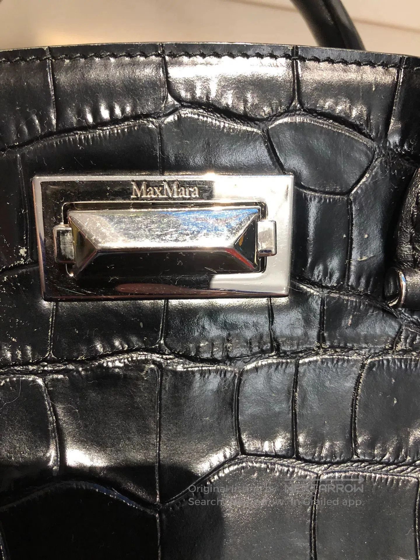 Max Mara Maxmara Crocodile Cow Leather Large Tote. Size ONE SIZE - 3 Thumbnail