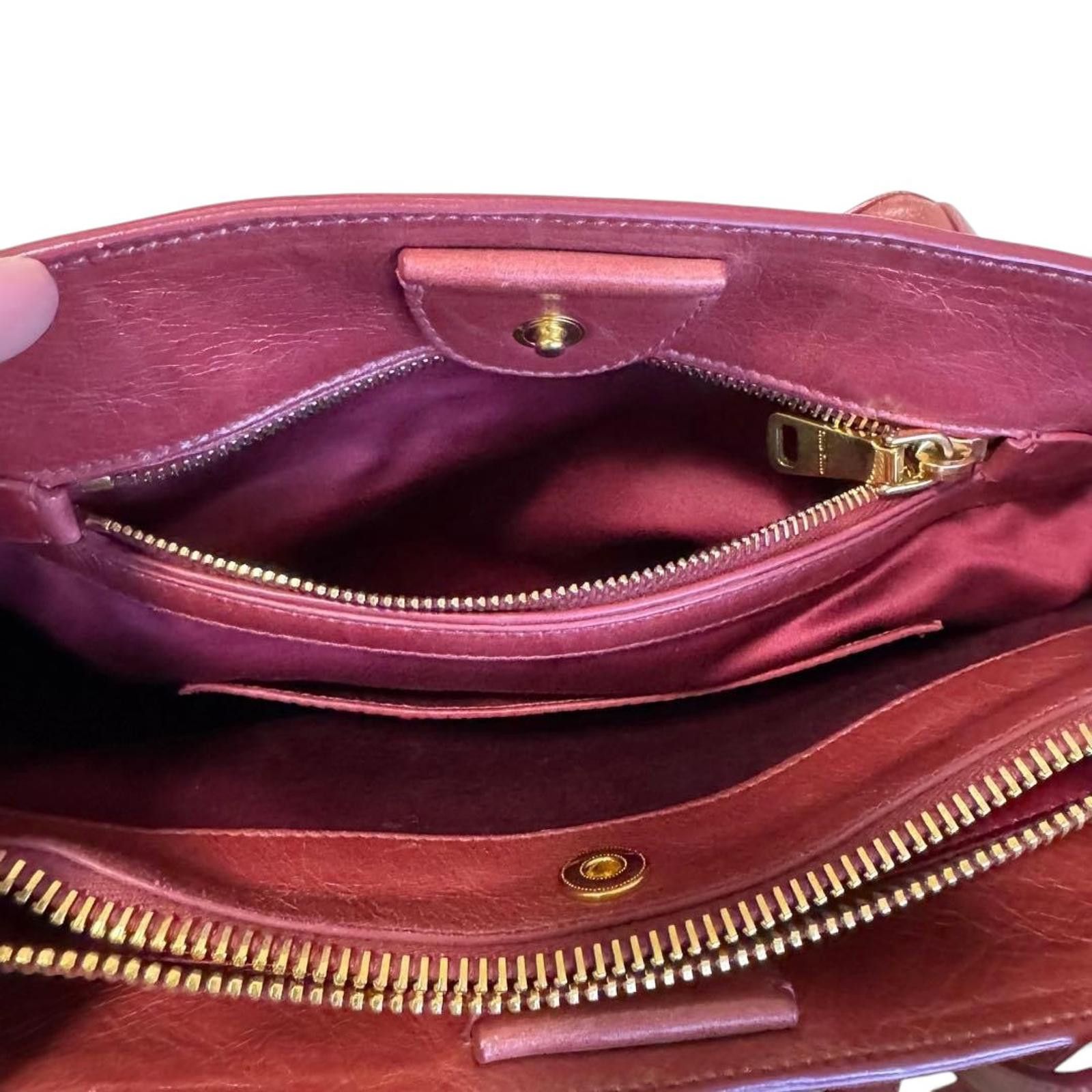 Miu Miu Miu Miu - Burgundy Leather Women's Handbag Size ONE SIZE - 5 Thumbnail