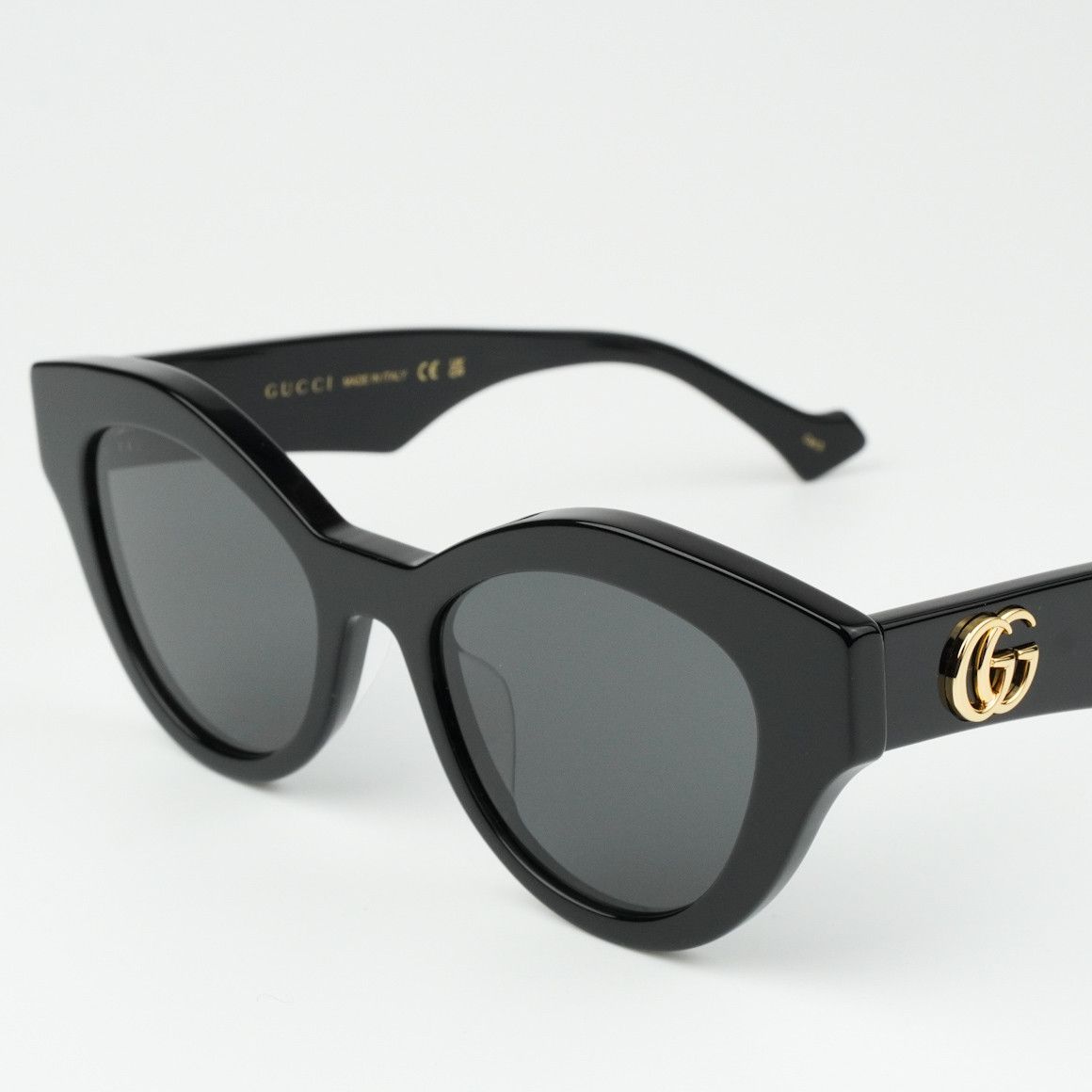 Gucci NEW Gucci GG0957S 002 Black Grey Unisex Oval Sunglasses Size ONE SIZE - 6 Thumbnail