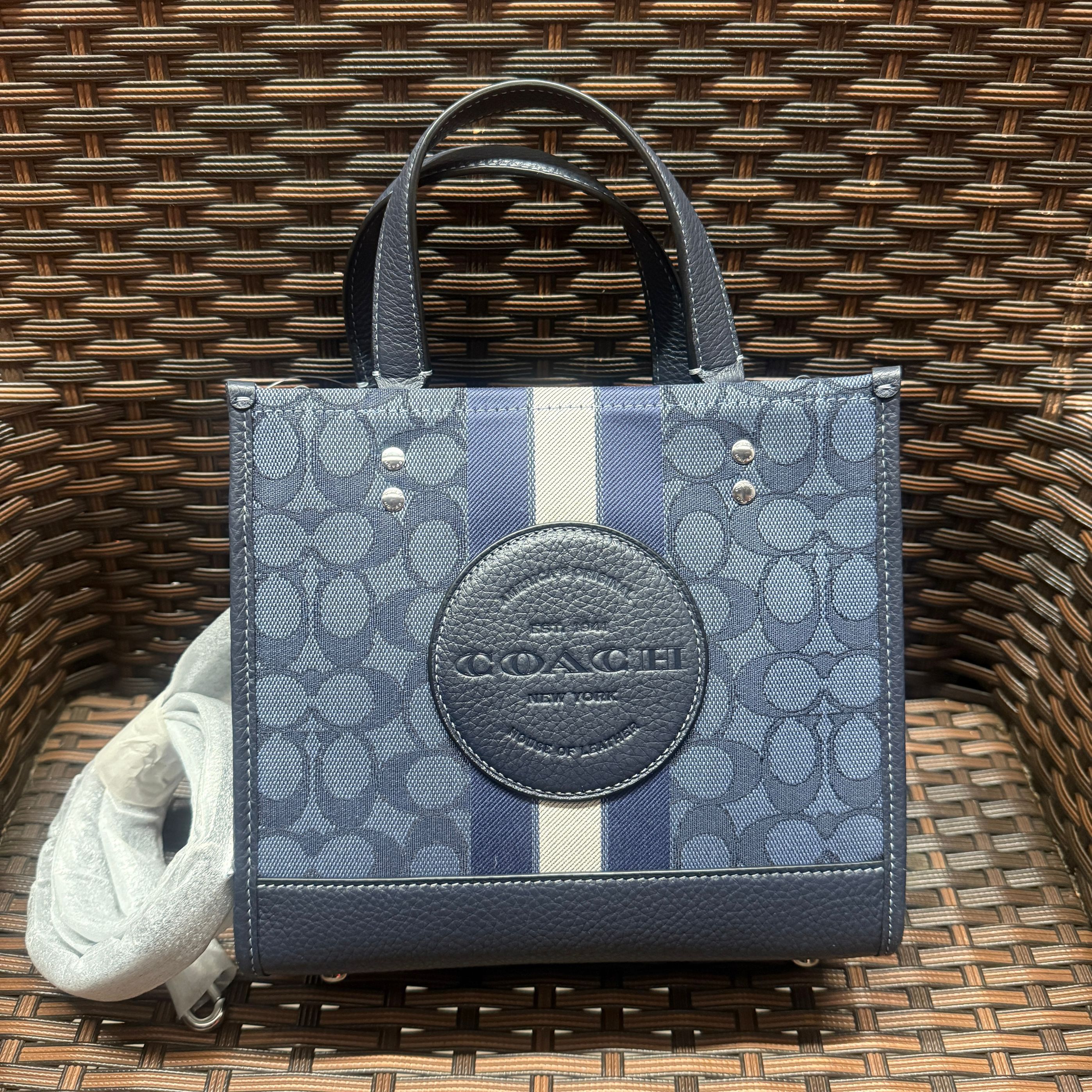 coach Dempsey Tote Bag With Stripe And Coach Patch