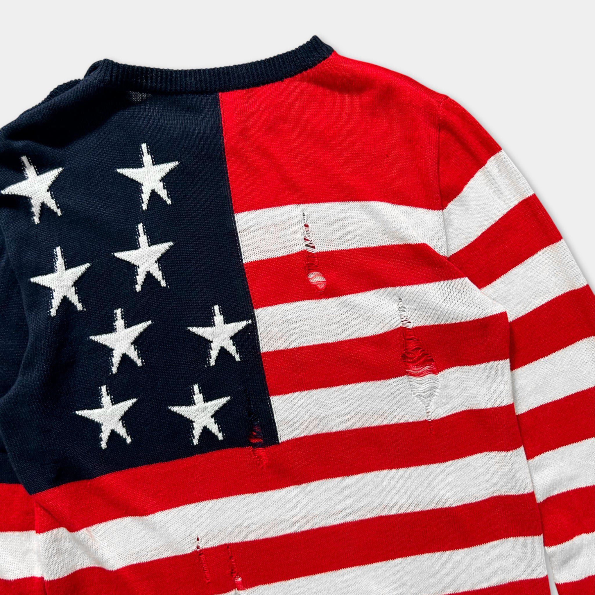 Balmain Balmain SS16 USA Flag Red White Striped Runway Sweatshirt Size US M / EU 48-50 / 2 - 6 Thumbnail