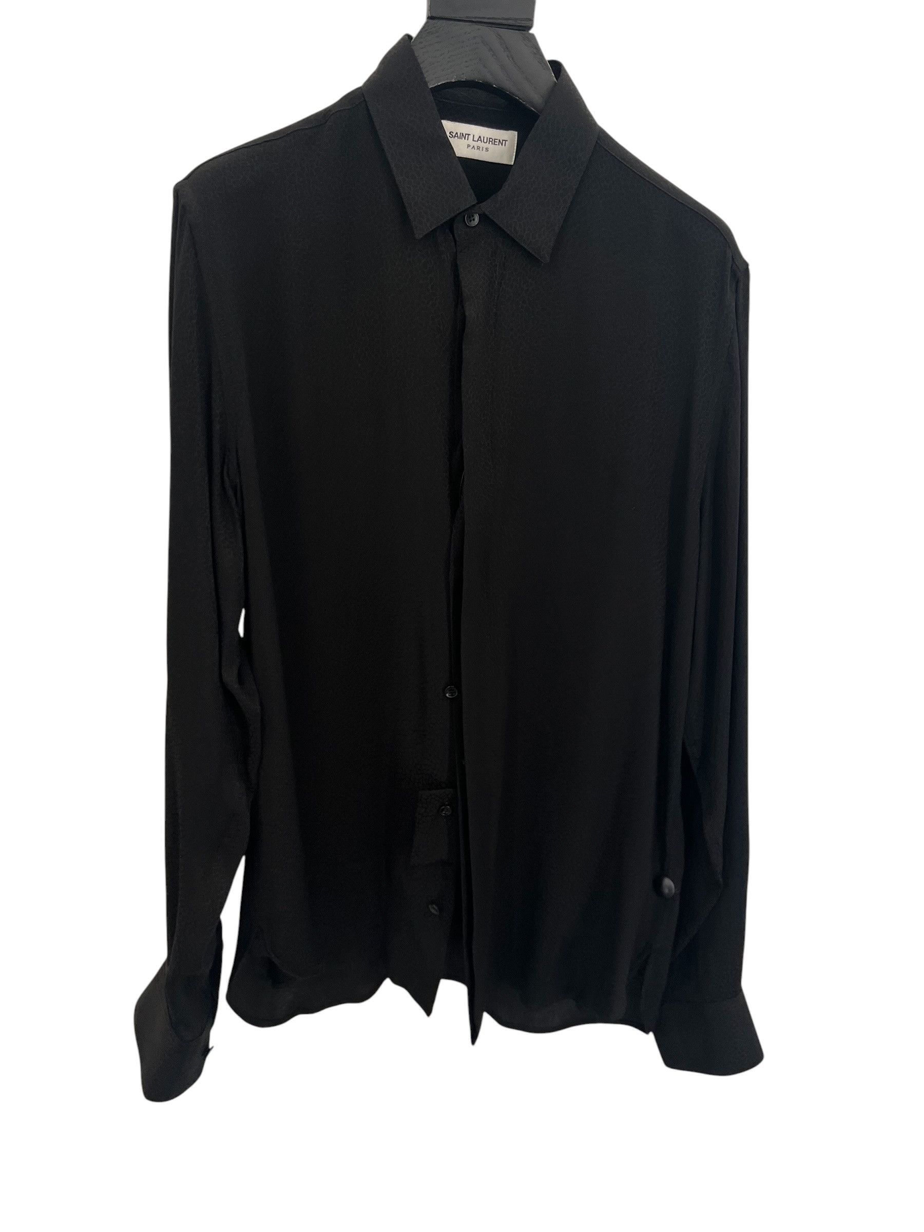 Saint Laurent Paris Saint Laurent Matt & Shiny Finish Shirt Size US S / EU 44-46 / 1 - 1 Thumbnail