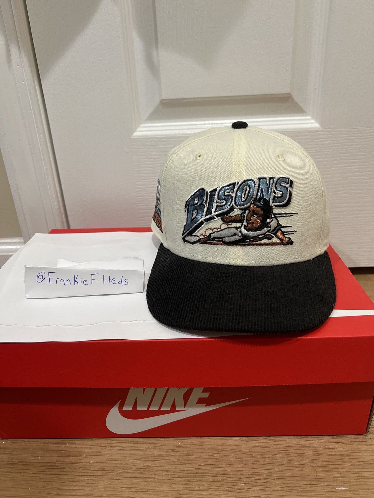 NEW ERA EXCLUSIVE 59FIFTY BLUE/ICY BLUE BUFFALO BISONS W/ 25TH ANNIVER