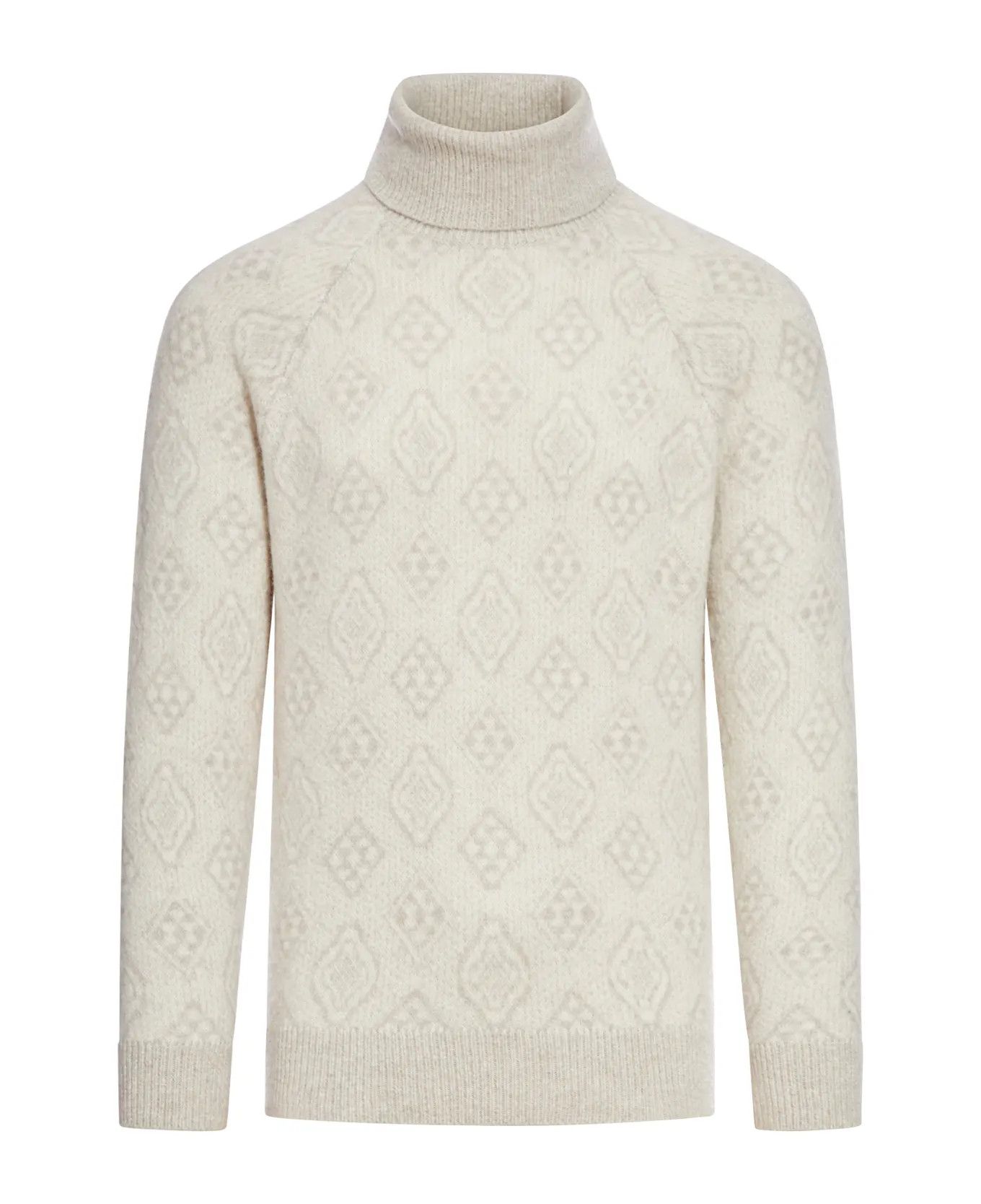 Brunello Cucinelli o1w1db11125 Jacquard Cardigan in Ivory/White Size US L / EU 52-54 / 3 - 1 Thumbnail