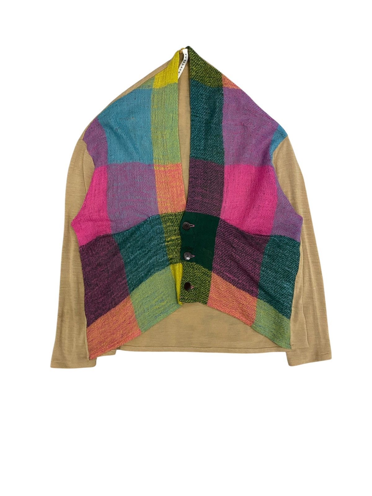Ne-Net Sunao Kuwahara patchwork knit crop cardigan Size M / US 6-8 / IT 42-44 - 1 Thumbnail