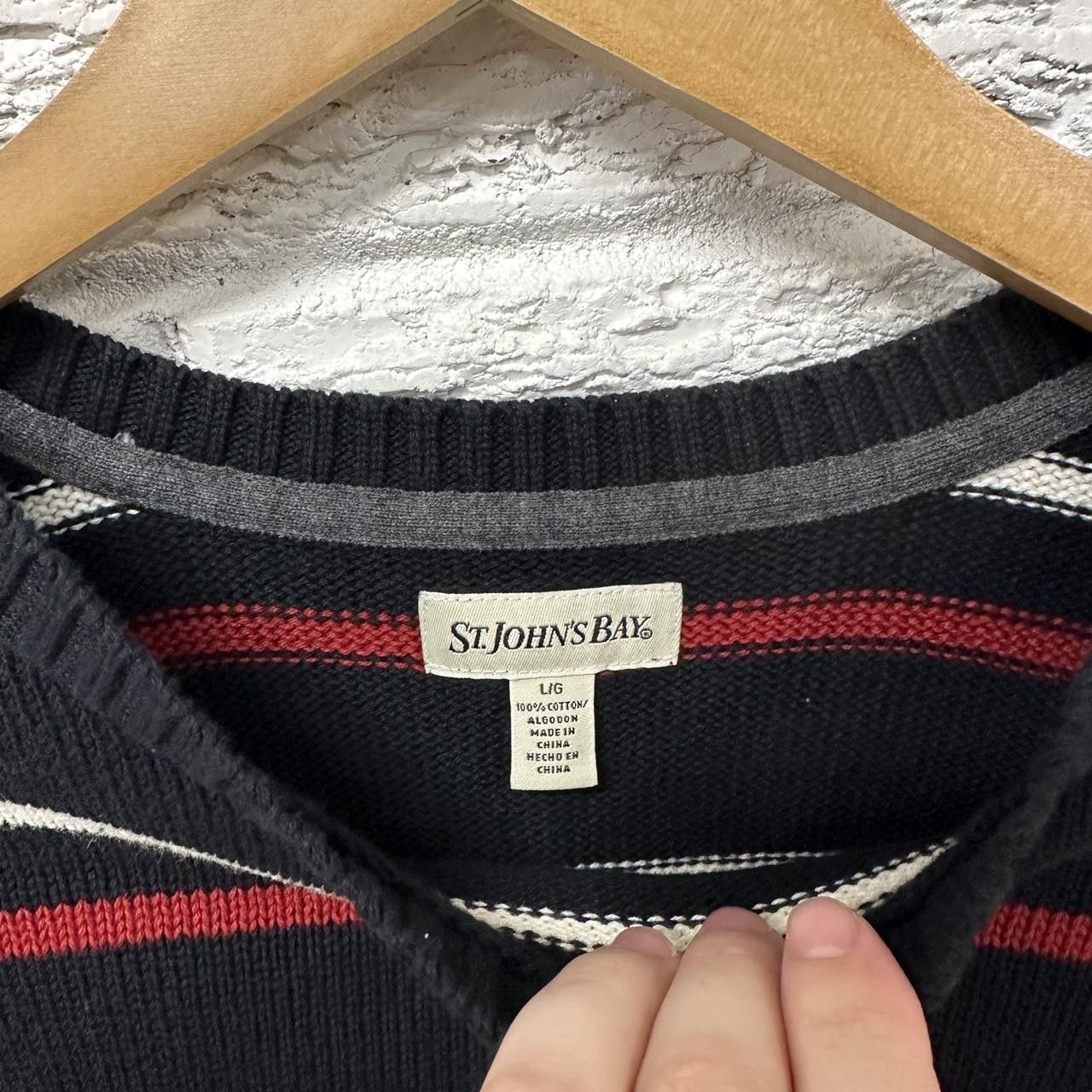 St. Johns Bay × Vintage Vintage St. John’s Bay Striped Sweater Large 100% Cotton Size US L / EU 52-54 / 3 - 4 Thumbnail