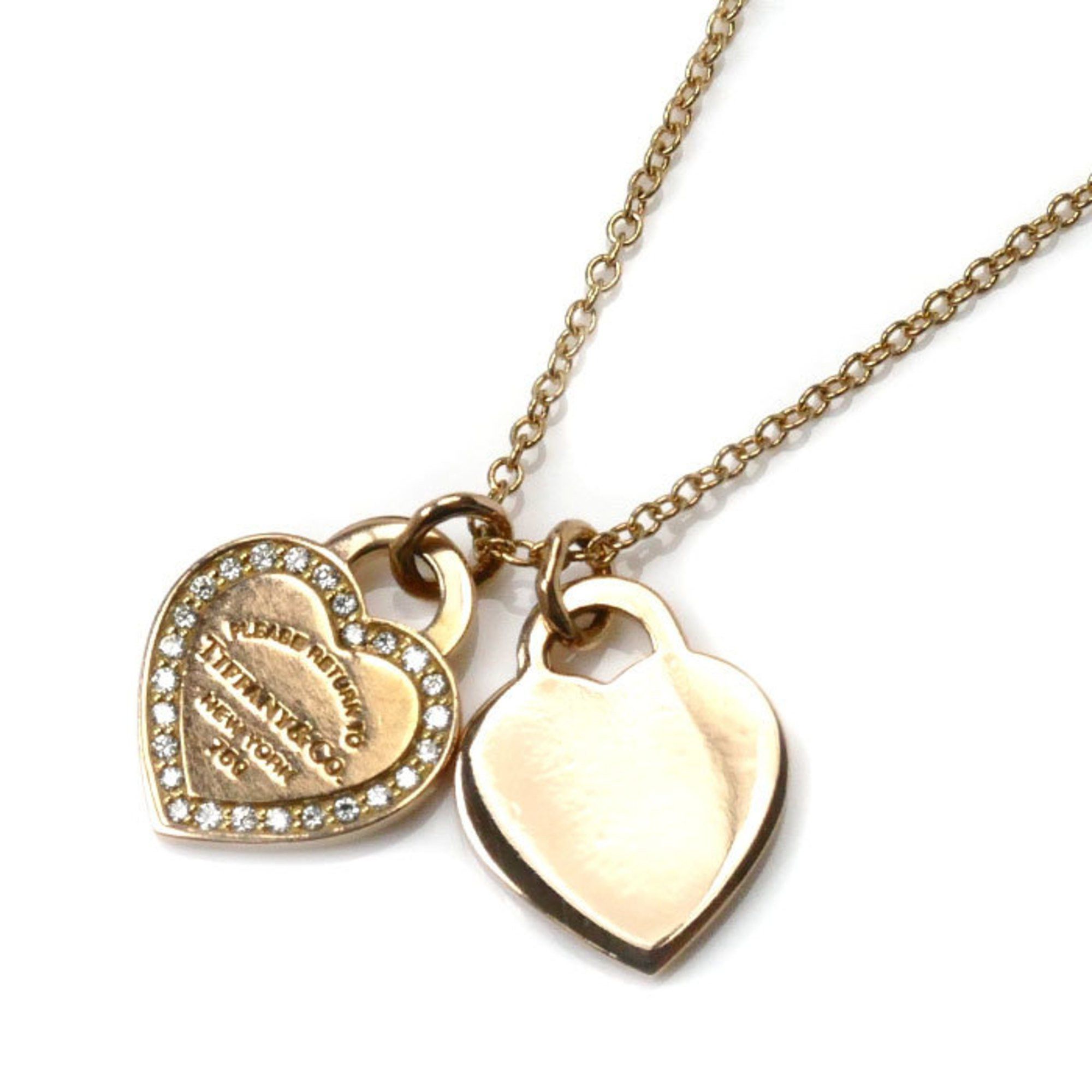 Tiffany K18PG Pink Gold Return to Double Heart