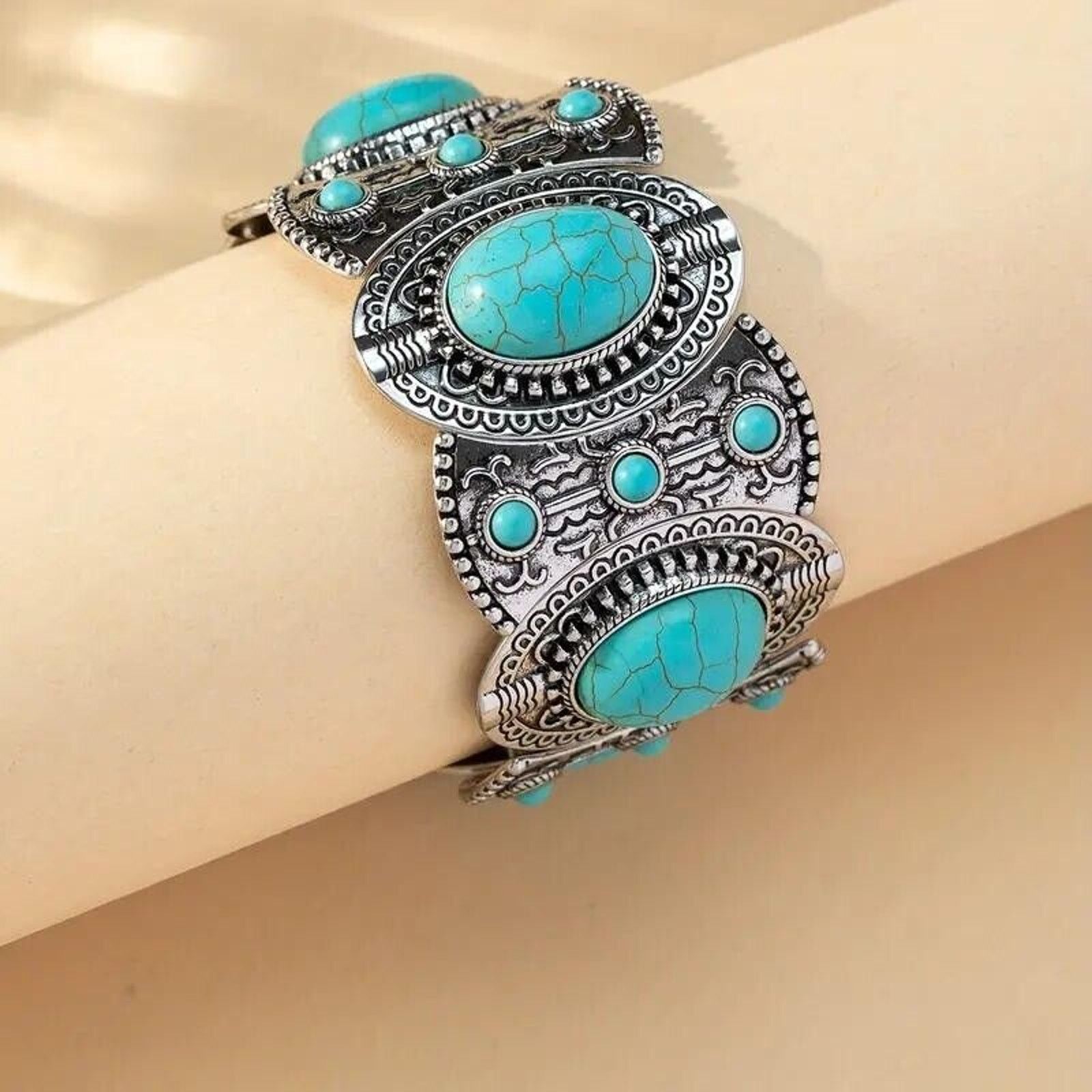 Other Faux Turquoise Native American Southwestern Style Bracelet Size ONE SIZE - 4 Thumbnail