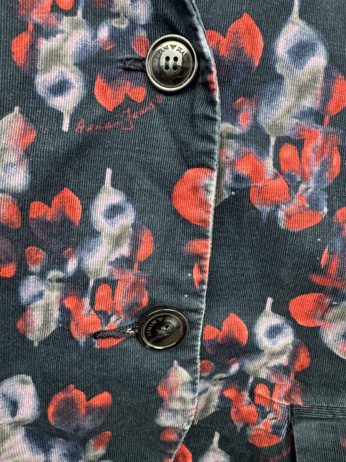 Armani Armani Jeans Women Velvet Floral Blazer Navy Red Size L Size L / US 10 / IT 46 - 4 Thumbnail