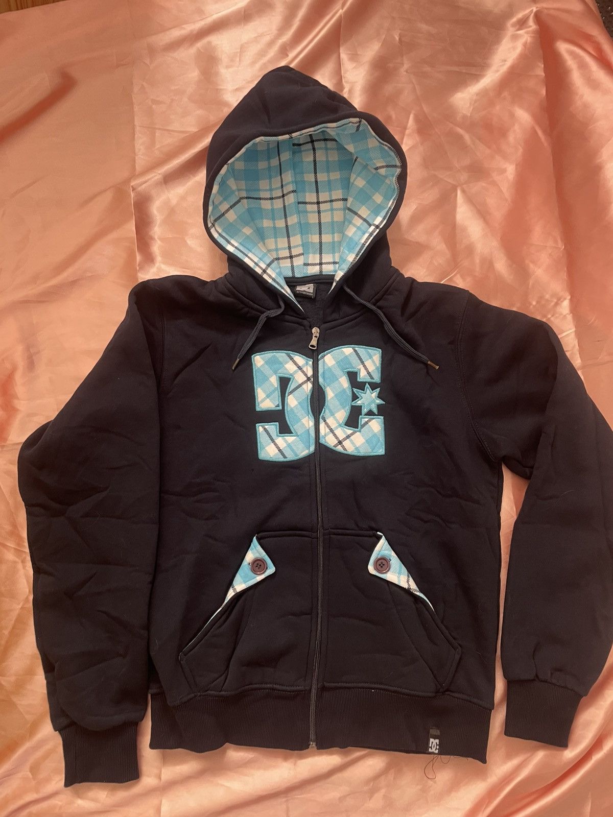 Affliction × DC × JNCO Plaid DC Shoes Logo Zip Up Hoodie | Grailed