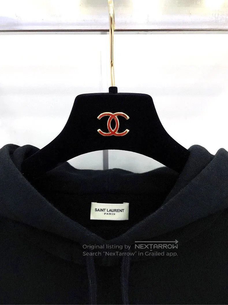 Saint Laurent Paris Saint Laurent Black Logo Hoodie Sweatshirt. Size US M / EU 48-50 / 2 - 7 Thumbnail