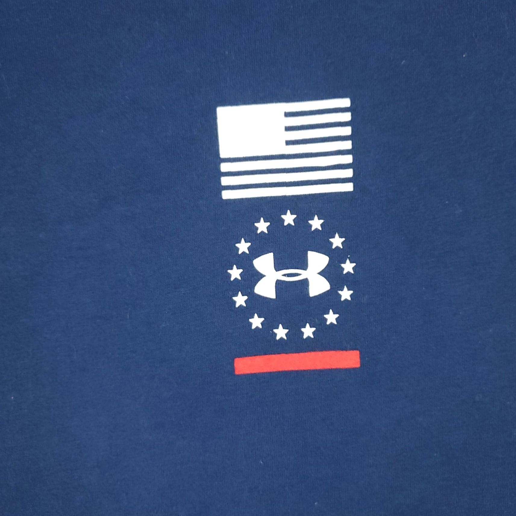 Under Armour Under Armour T-Shirt Mens XL Blue HeatGear Short Sleeve Crew Neck Logo Cotton Blend - USA Sports Classic 80s 90s Debut Mens Size US XL / EU 56 / 4 - 2 Thumbnail