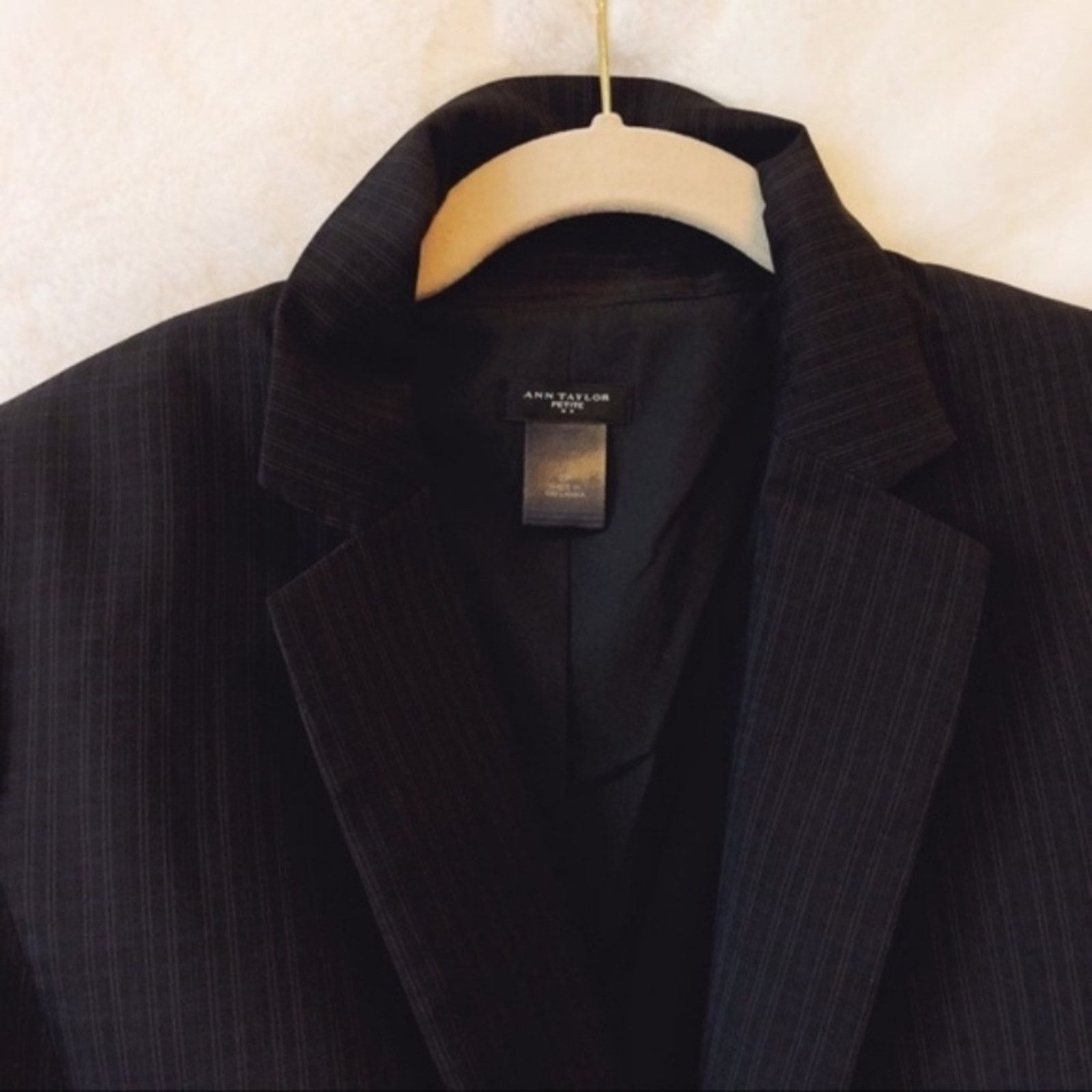 Ann Taylor Ann Taylor Striped Black Suit Blazer Size XS / US 0-2 / IT 36-38 - 7 Thumbnail