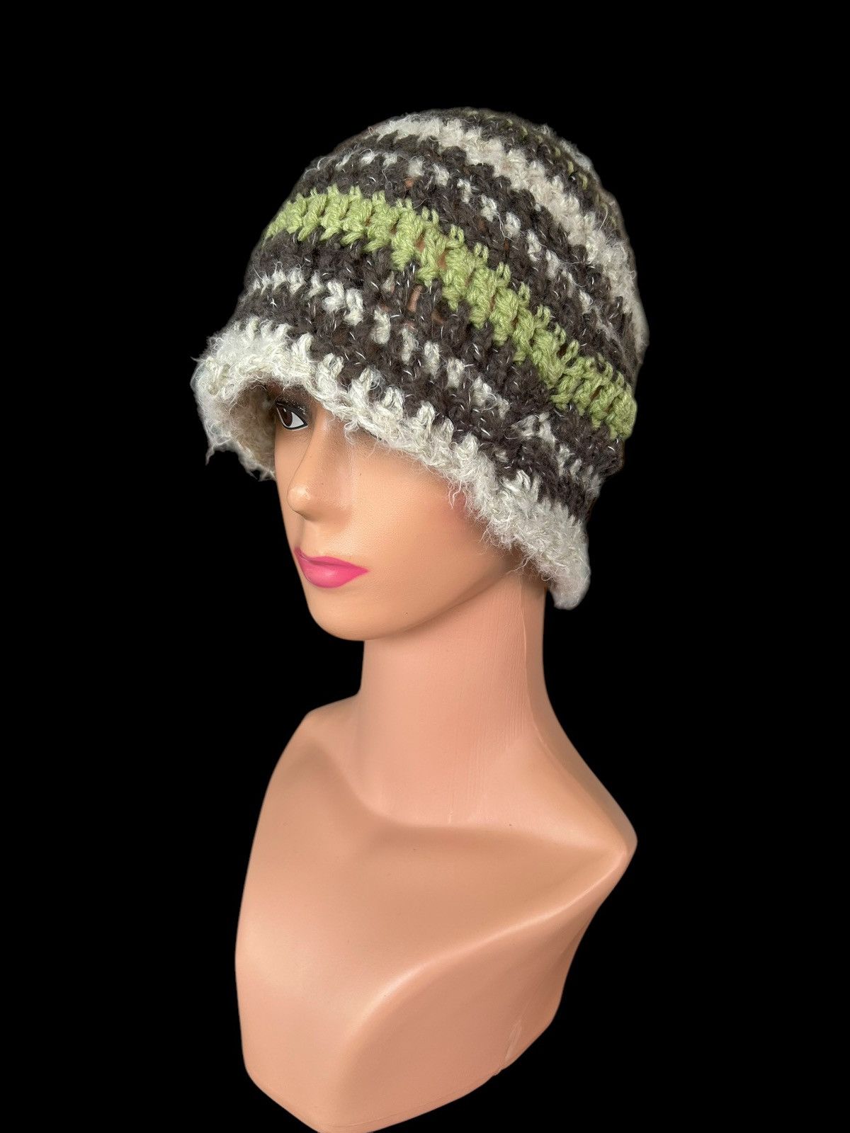 Japanese Brand × Kapital × Vintage Crochet Knitted handmade Hairy Beanie Hats Size ONE SIZE - 4 Thumbnail