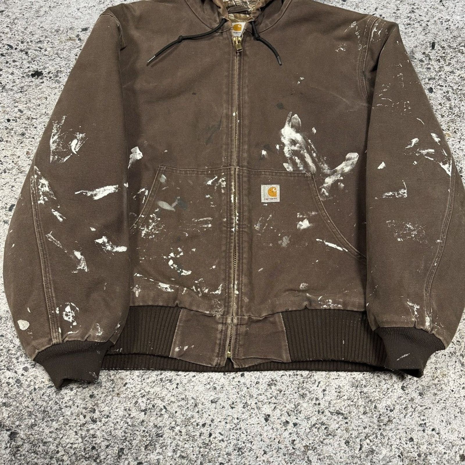 Carhartt Realtree Thrashed Faded Distressed Jacket ERD Grunge Chrome Size US L / EU 52-54 / 3 - 8 Thumbnail