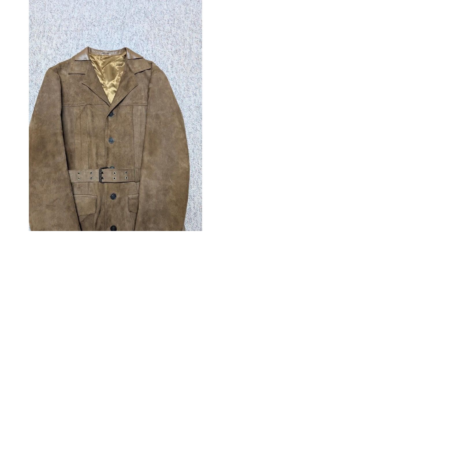 Vintage VINTAGE Aleksanders SUEDE leather BELTED overcoat 40 brown NORFOLK deerskin? SHERLOCK jacket Mens M Brown Suede Coat Size US M / EU 48-50 / 2 - 9 Thumbnail