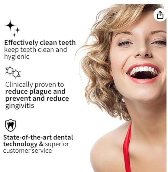 NBDN Nobrandedon Electric Toothbrush Set, 10 Heads, Travel case, 2-MinTimer Size ONE SIZE - 6 Thumbnail