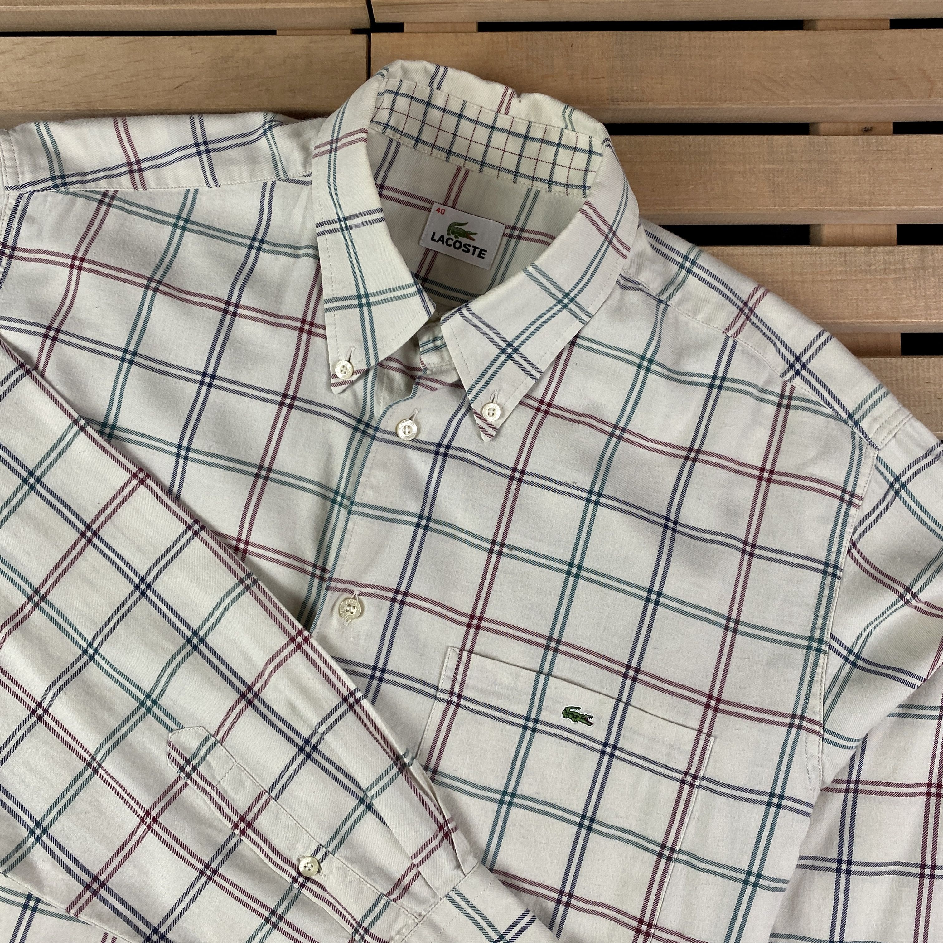Lacoste Mens Vintage Long Sleeve Shirts Lacoste Size 40 Cotton Size US L / EU 52-54 / 3 - 2 Thumbnail