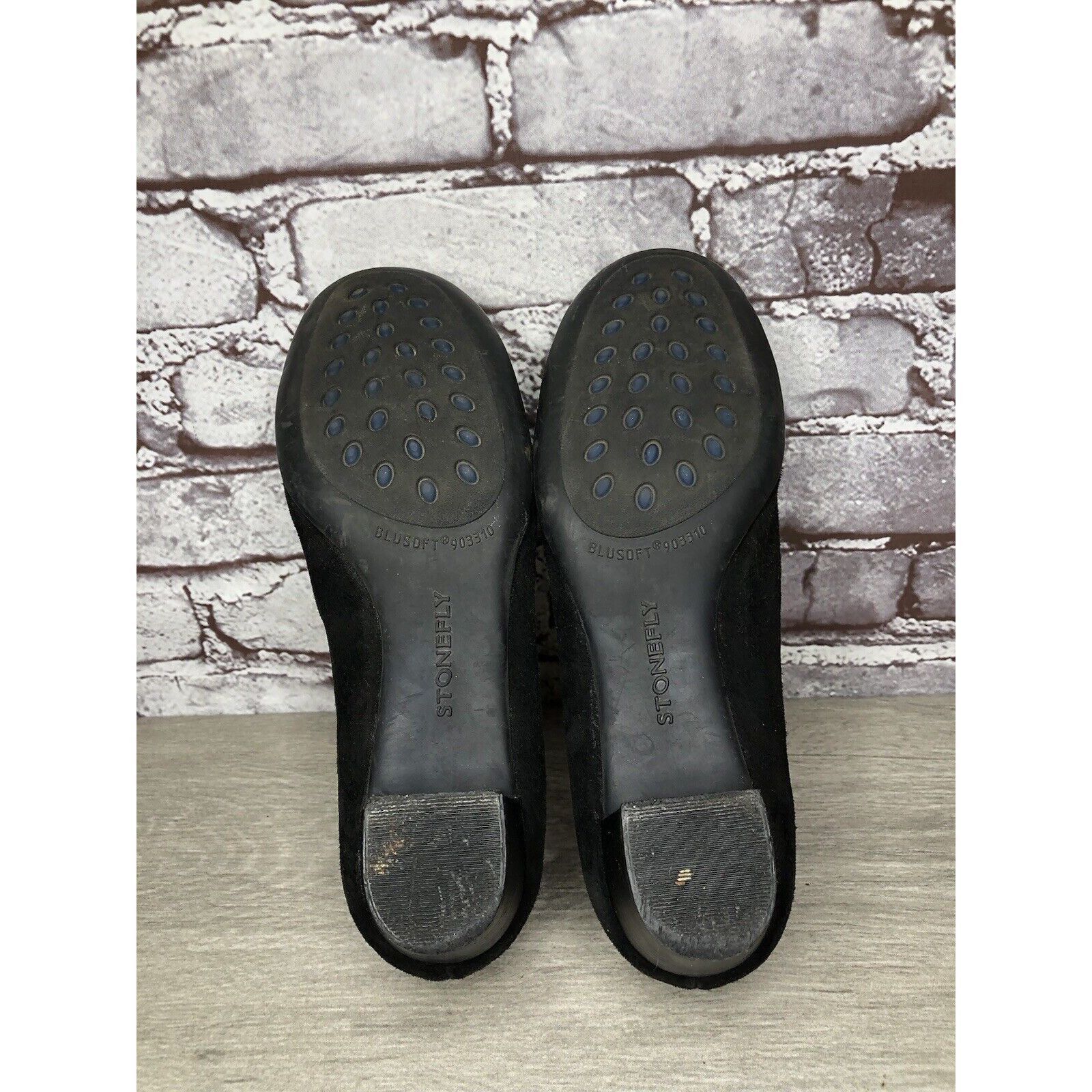 Other Stonefly Black Suede Leather Slip On Round Toe Dress Heels W Size US 8.5 / IT 38.5 - 8 Thumbnail