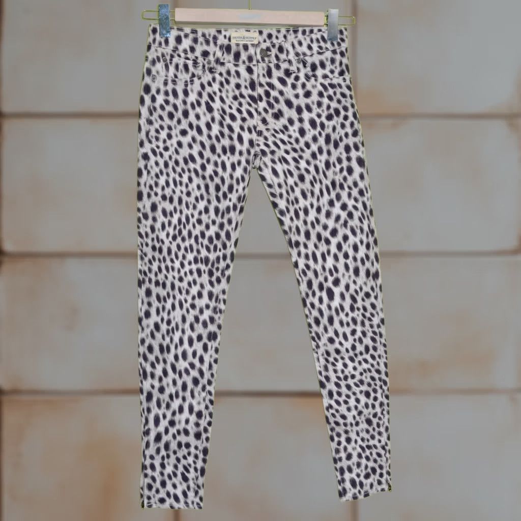 Ralph Lauren RALPH LAUREN Denim & Supply Skinny Jeans Size 28 Womens Cheetah Print Ankle Zip Size 28" / US 6 / IT 42 - 1 Thumbnail