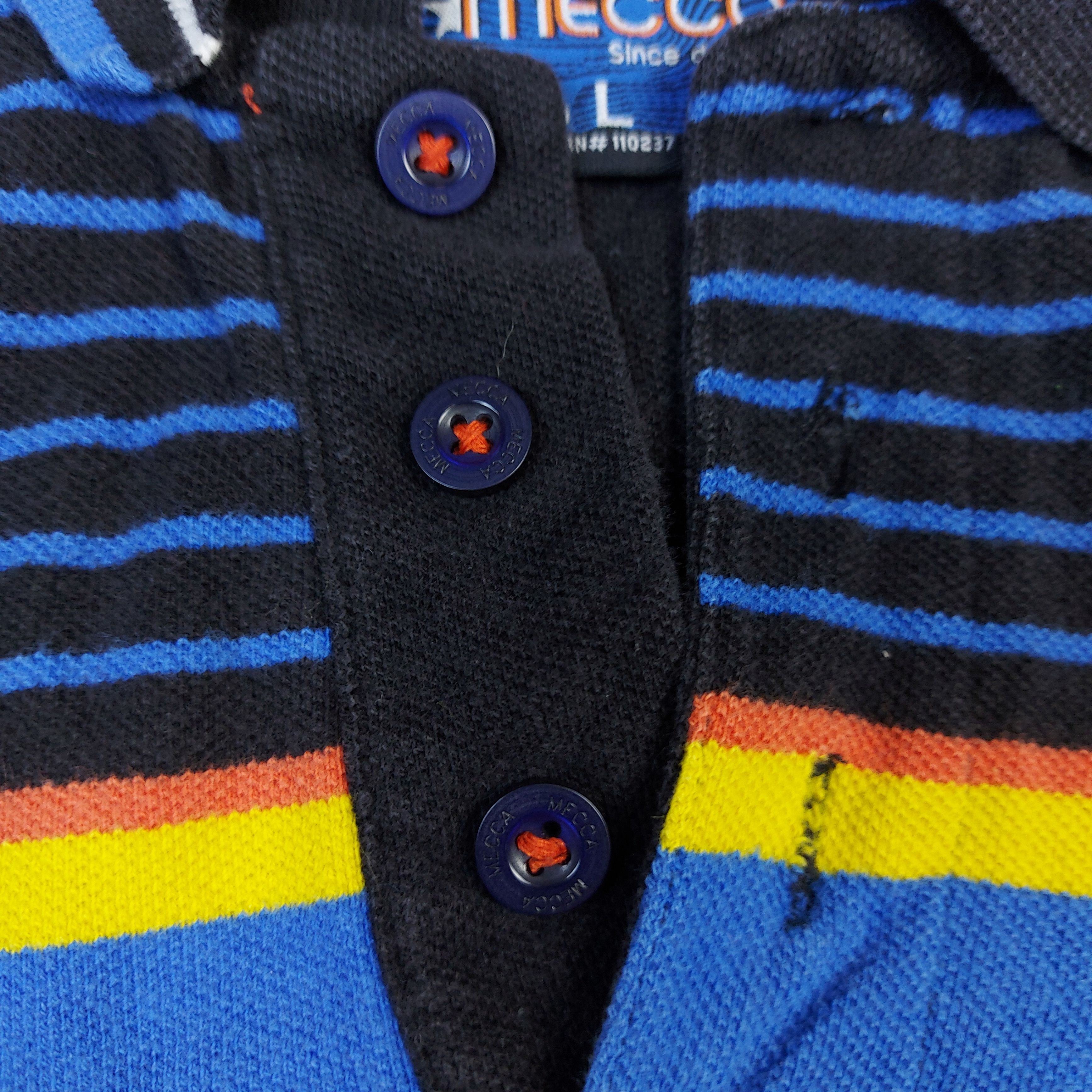 Mecca Vintage Y2K MECCA USA Striped Casual Knit Polo Shirt Size US L / EU 52-54 / 3 - 4 Thumbnail