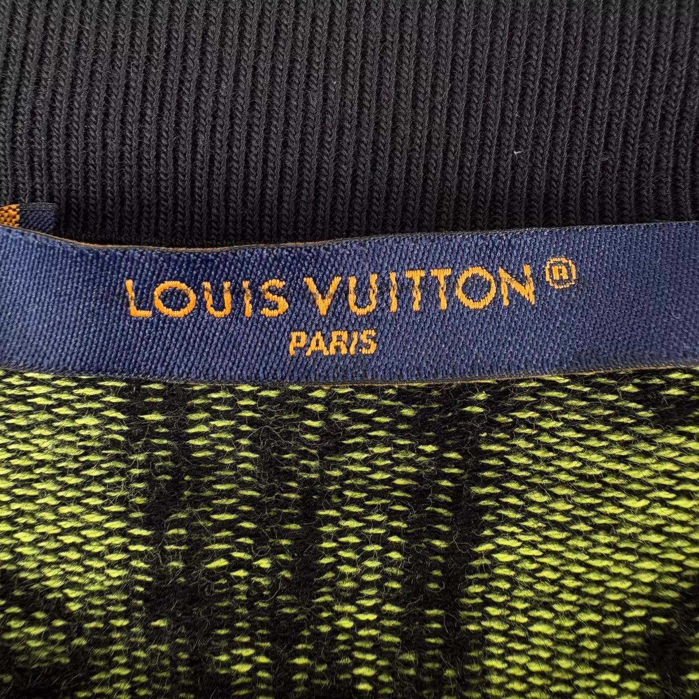 Louis Vuitton LV Yellow Black Monogram Embroidered Sweatshirt XXL Size US XXL / EU 58 / 5 - 6 Thumbnail