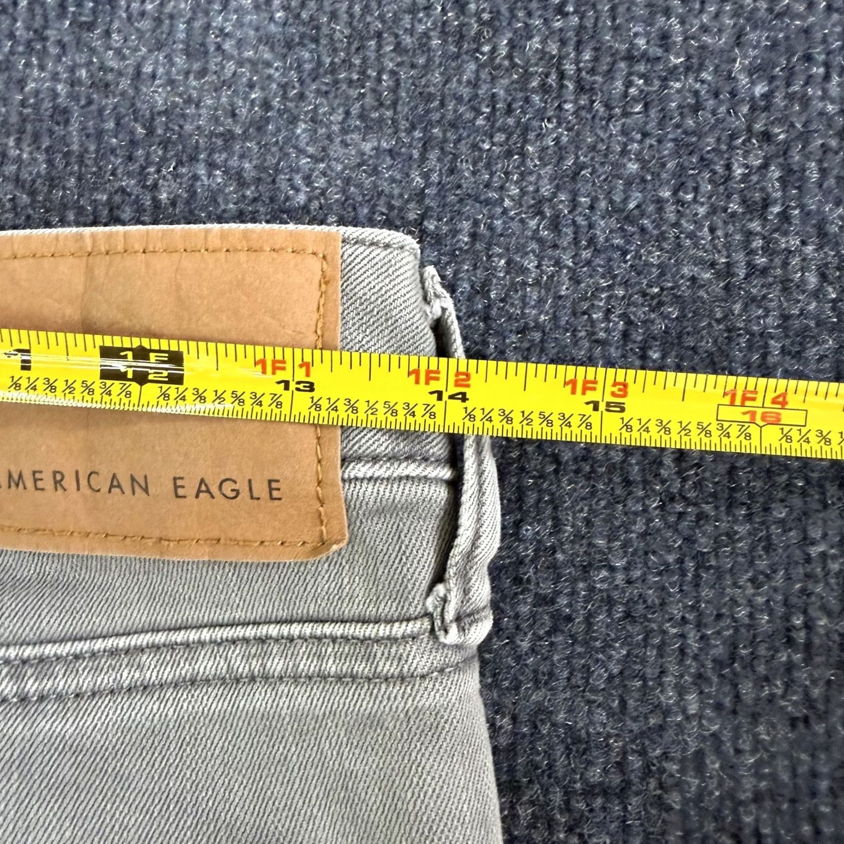 American Eagle Outfitters American Eagle Airflex+ Jeans Mens 26x28 Light Gray Denim Skinny Distressed Slim Stretch Pockets Logo Baggy? Size US 26 / EU 42 - 7 Thumbnail