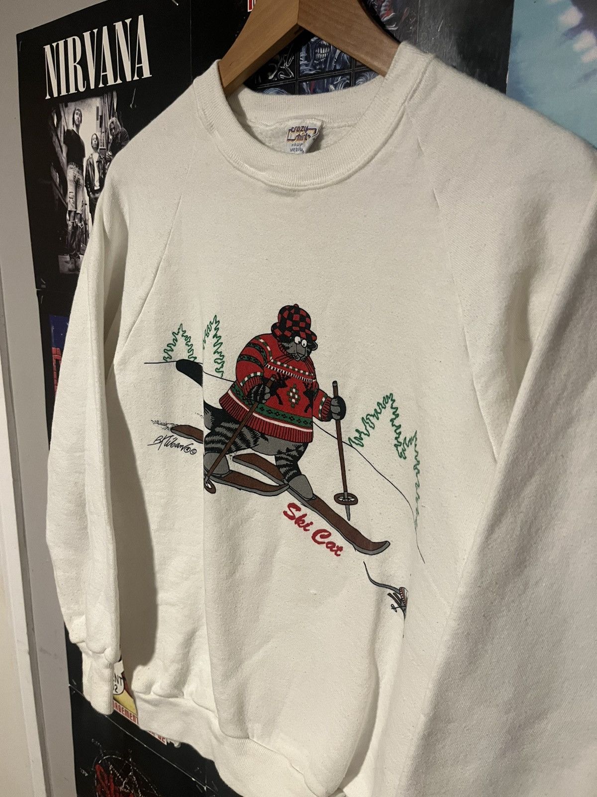 Other Vintage 80’s made in USA Crazy Shirts Kliban Cat Ski sweater Size US XS / EU 42 / 0 - 2 Thumbnail