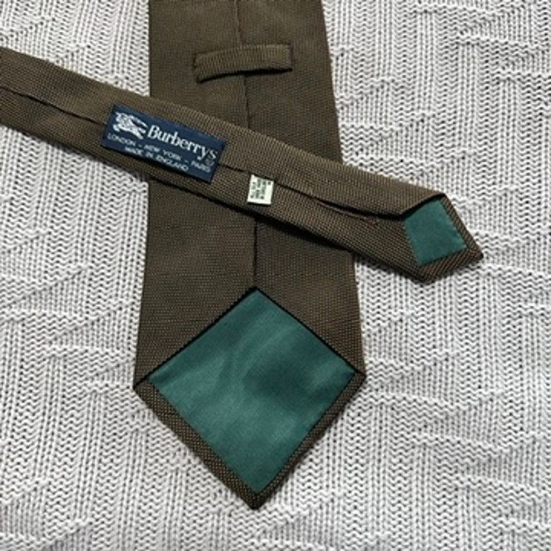 Burberry Vintage Burberry brown textured silk tie Size ONE SIZE - 3 Thumbnail