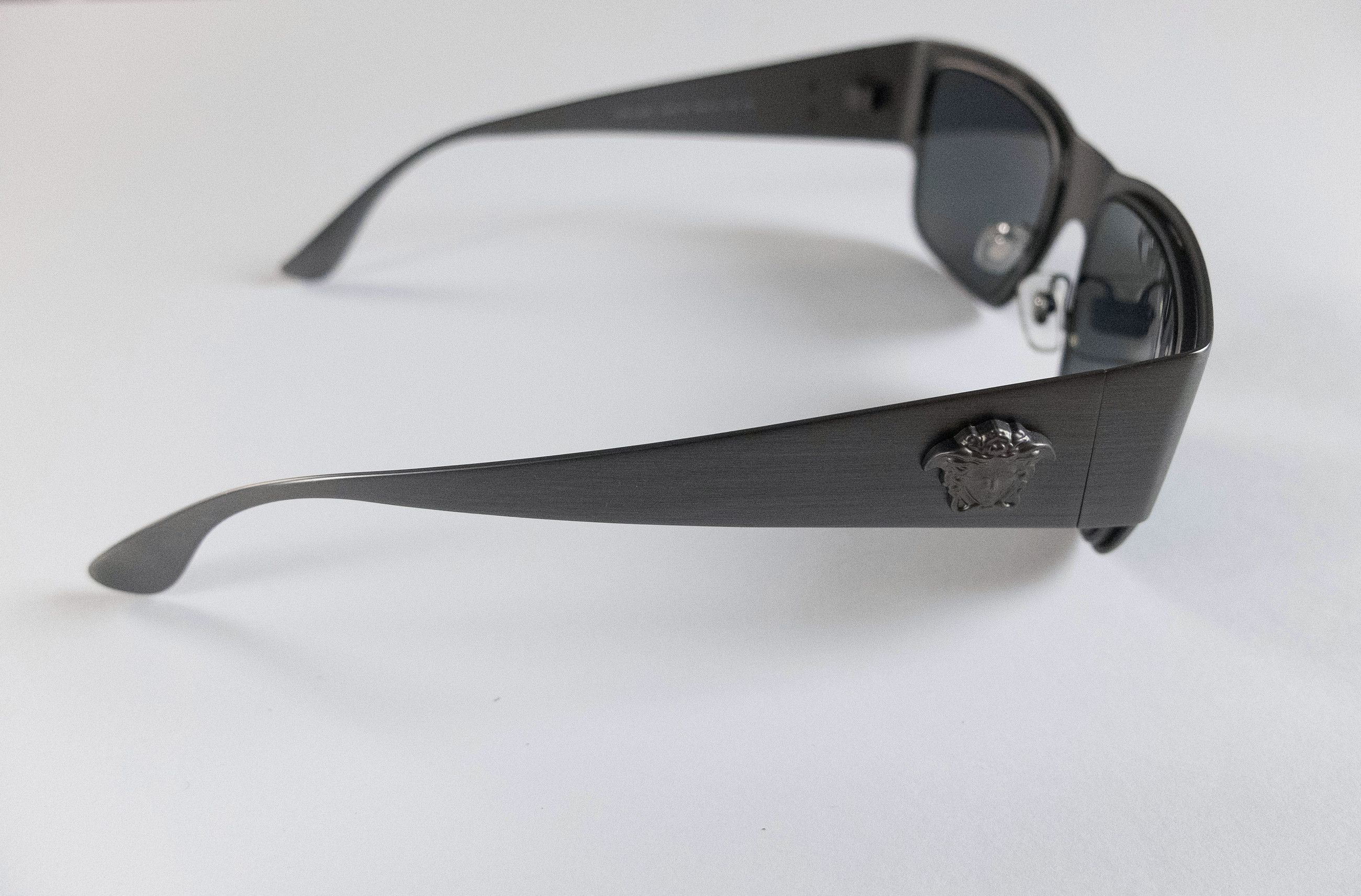 Versace VERSACE La Medusa metallic metal rectangle sunglasses Size ONE SIZE - 5 Thumbnail