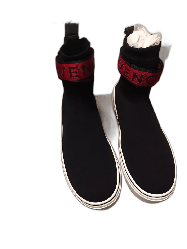 Givenchy Black Sock Sneakers with Red Embroidery
