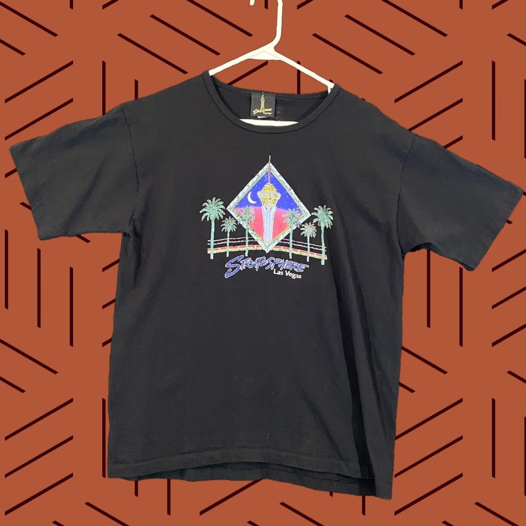 Vintage VINTAGE Stratosphere Shirt Mens XL Black Las Vegas 90s Grand Opening Made In USA Shirts T-Shirt Men Size US L / EU 52-54 / 3 - 1 Thumbnail