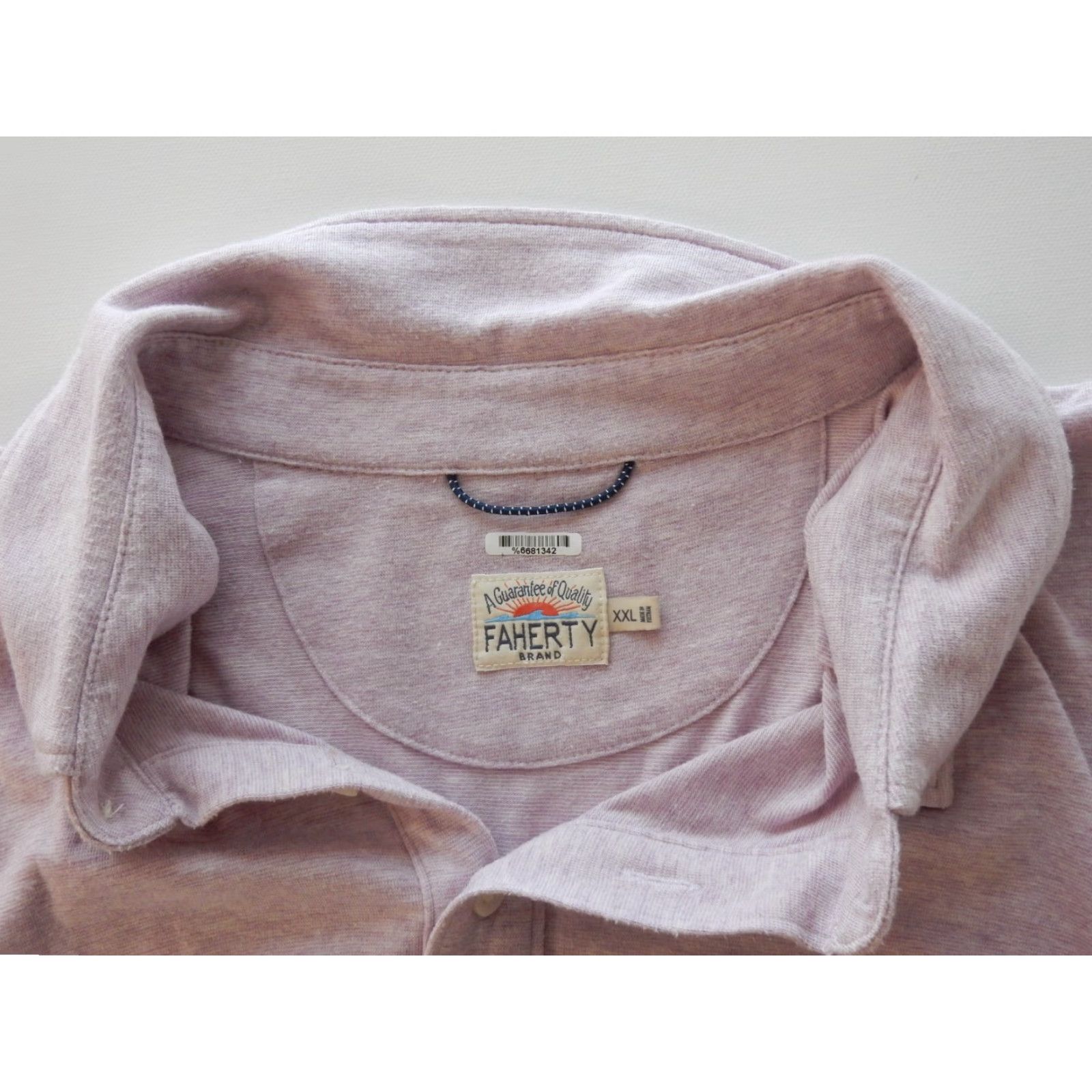 Faherty Faherty Polo Shirt Men XL Pink Solid Short Sleeve Cotton Mens XXL Regular Size 25in Chest 20in Shoulder 32in Length Size US XL / EU 56 / 4 - 4 Thumbnail