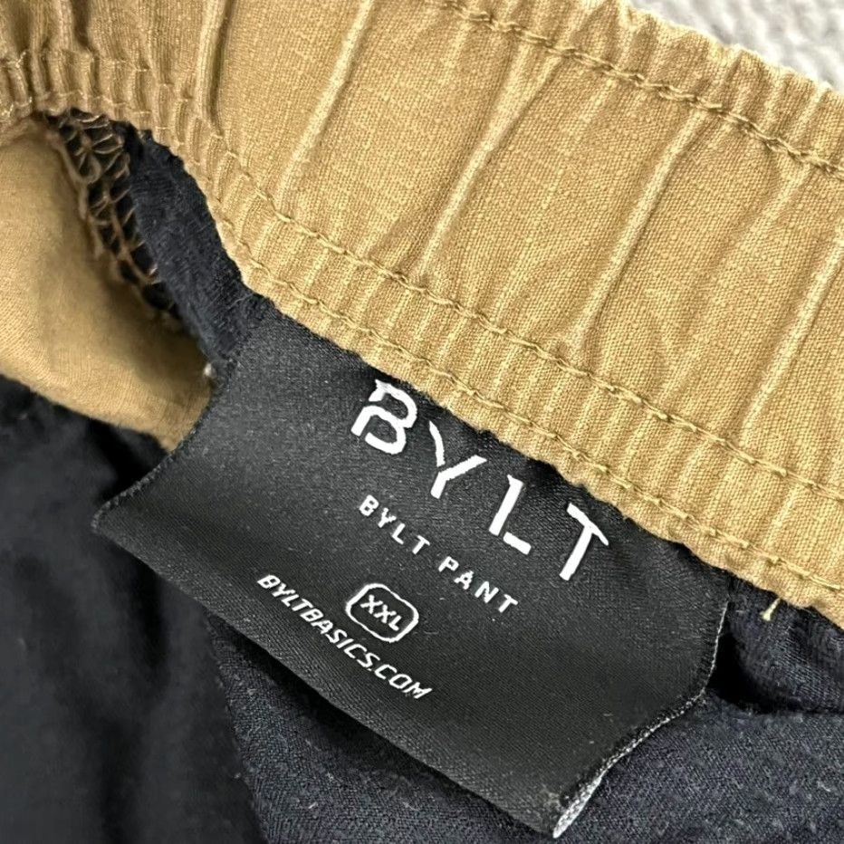 Vintage BYLT Khaki Pants Mens 2XL Slim Straight Stretch Cotton Travel Golf Brown Size US 39 - 2 Thumbnail
