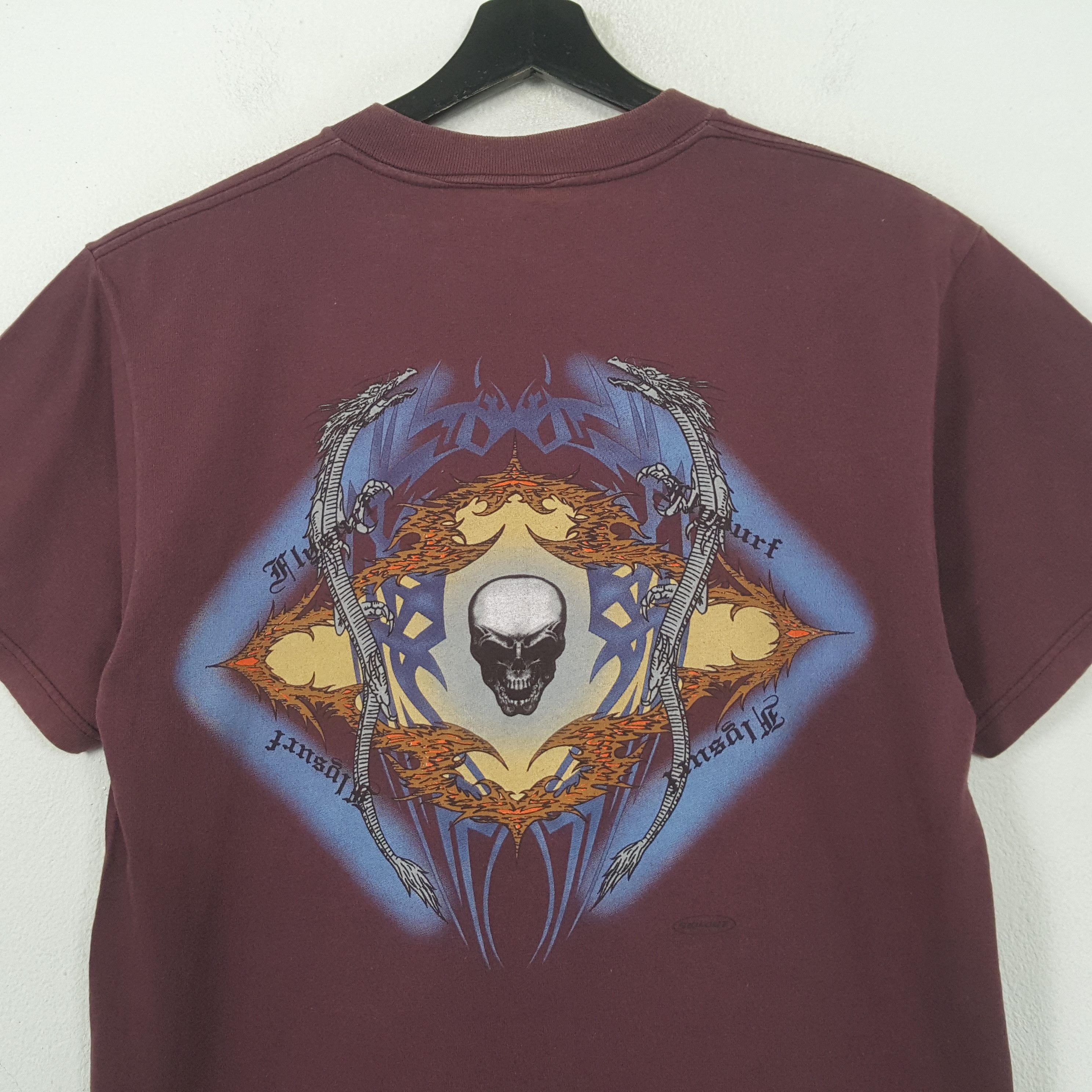 Tultex Skull Design Surfing Vintage Tshirt RR7 Size US M / EU 48-50 / 2 - 2 Thumbnail