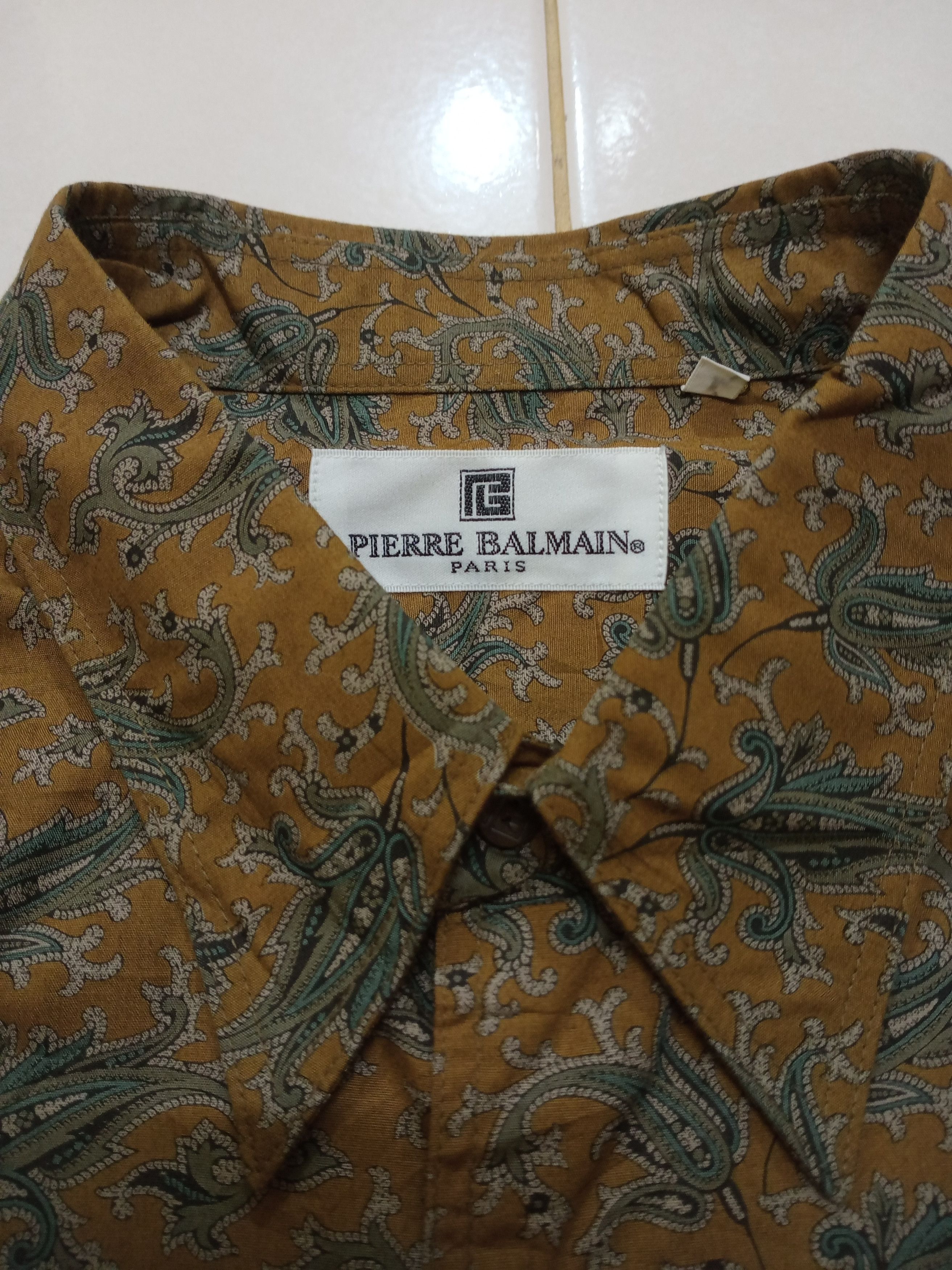 Pierre Balmain × Vintage Rare Vintage Pierre Balmain Paris Bandana Shirt Size US L / EU 52-54 / 3 - 6 Thumbnail