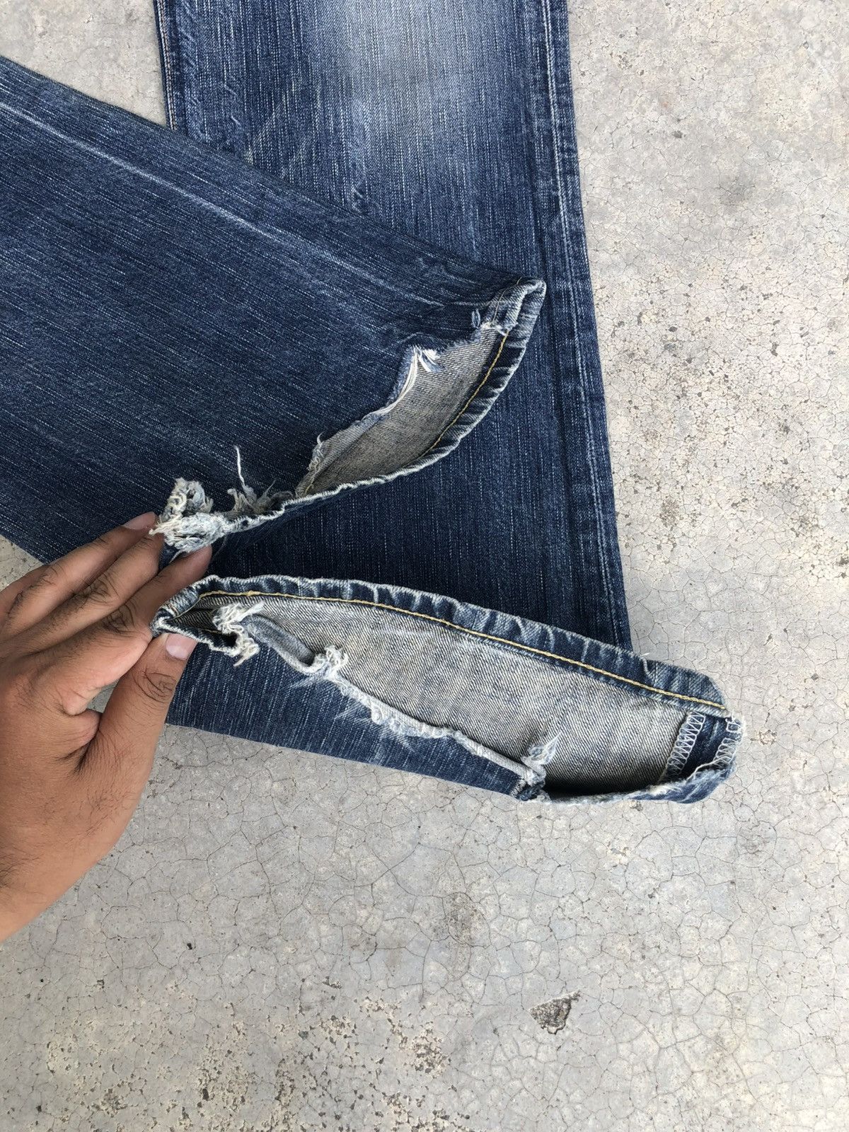 If Six Was Nine Japanese Edwin Flared Jeans Distressed Jeans Size US 34 / EU 50 - 13 Thumbnail