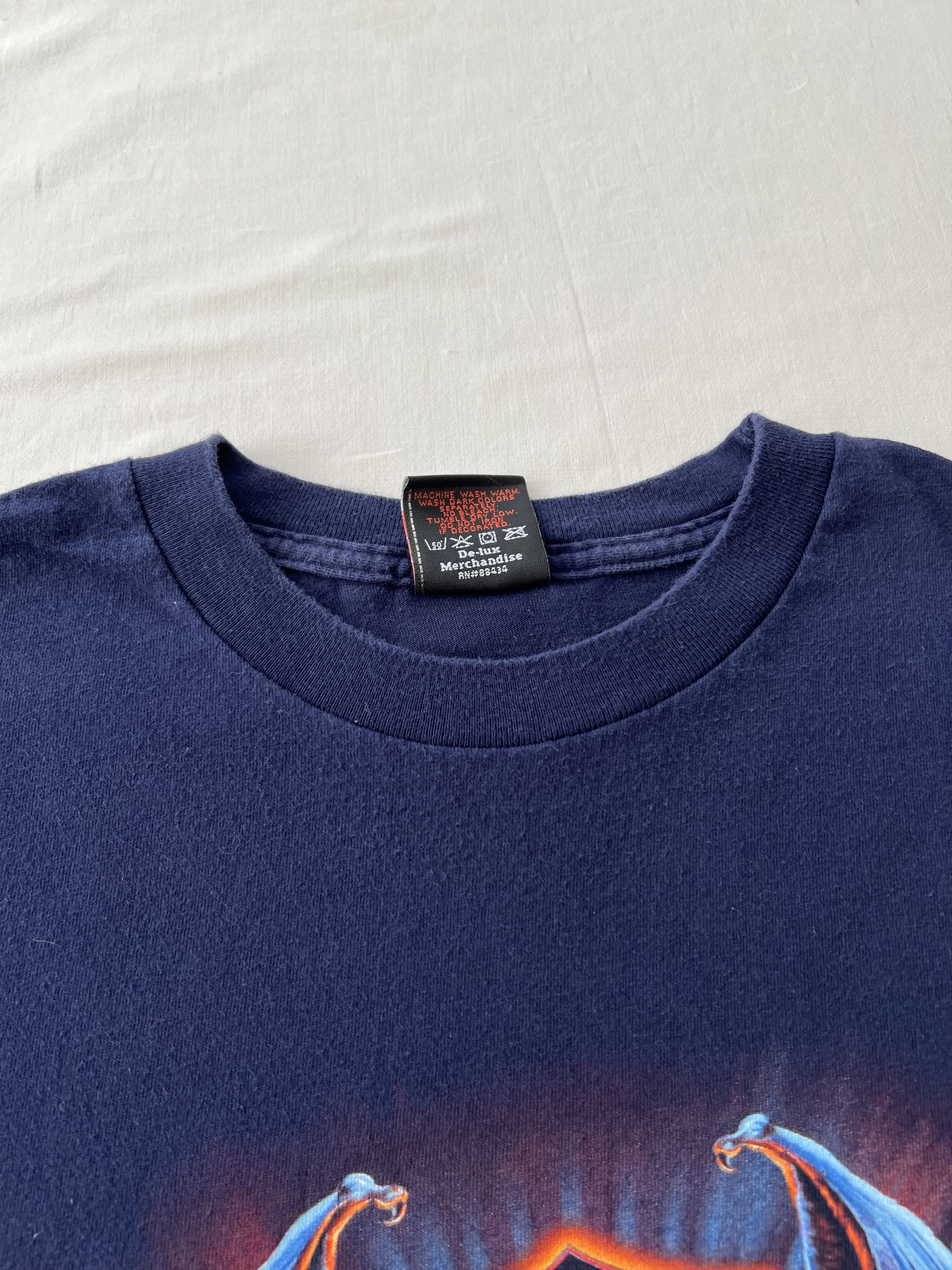 Harley Davidson Vintage 2000s Harley Davidson Eagle Motorcycle Navy T-shirt Size US XL / EU 56 / 4 - 9 Thumbnail