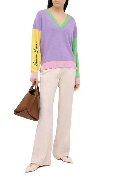 Versace o1y0226 Cashmere Blend Sweater in Multicolor Size M / US 6-8 / IT 42-44 - 5 Thumbnail
