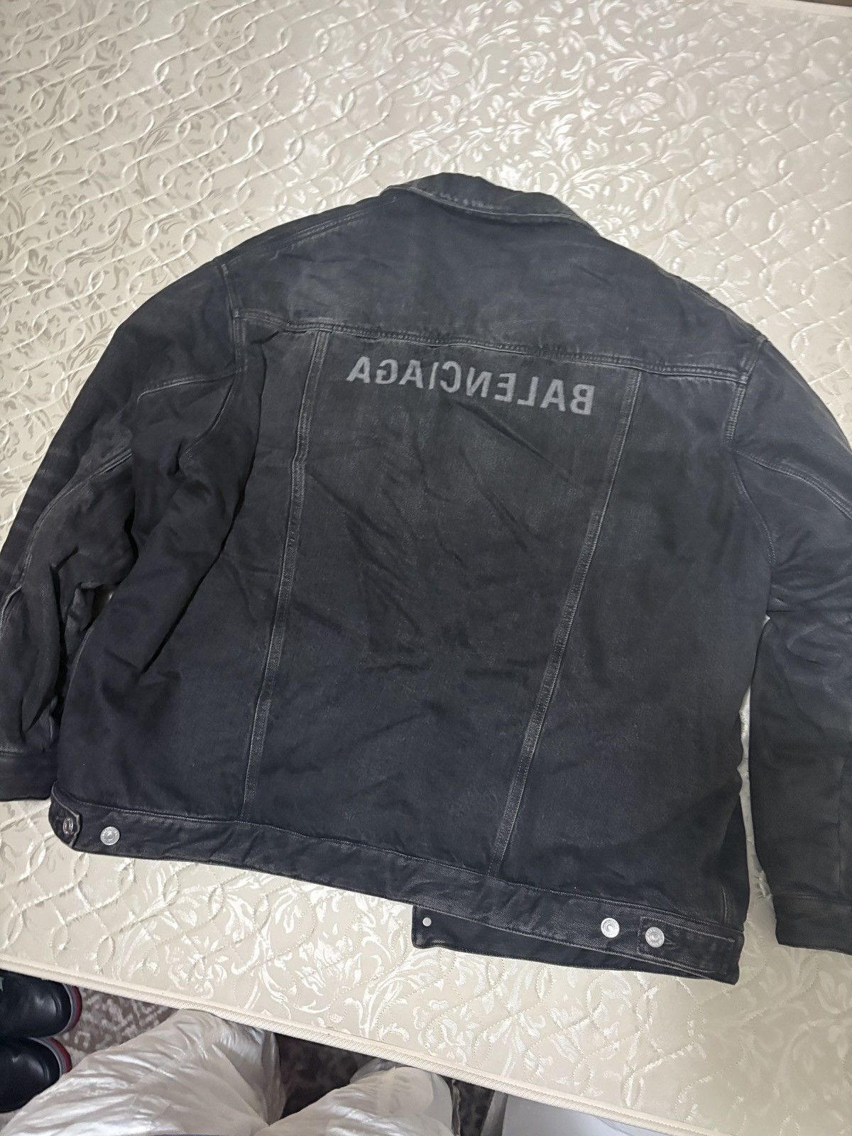 Balenciaga Mirror Padded Denim Jacket 'Dark Grey' Size US XL / EU 56 / 4 - 5 Thumbnail