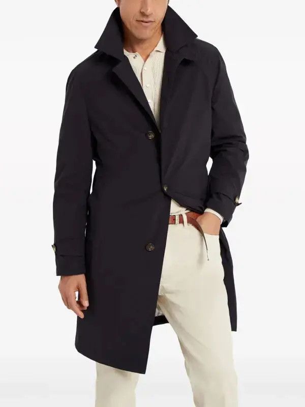 Brunello Cucinelli o1w1db10725 Raincoat in Dark Blue Size US L / EU 52-54 / 3 - 3 Thumbnail