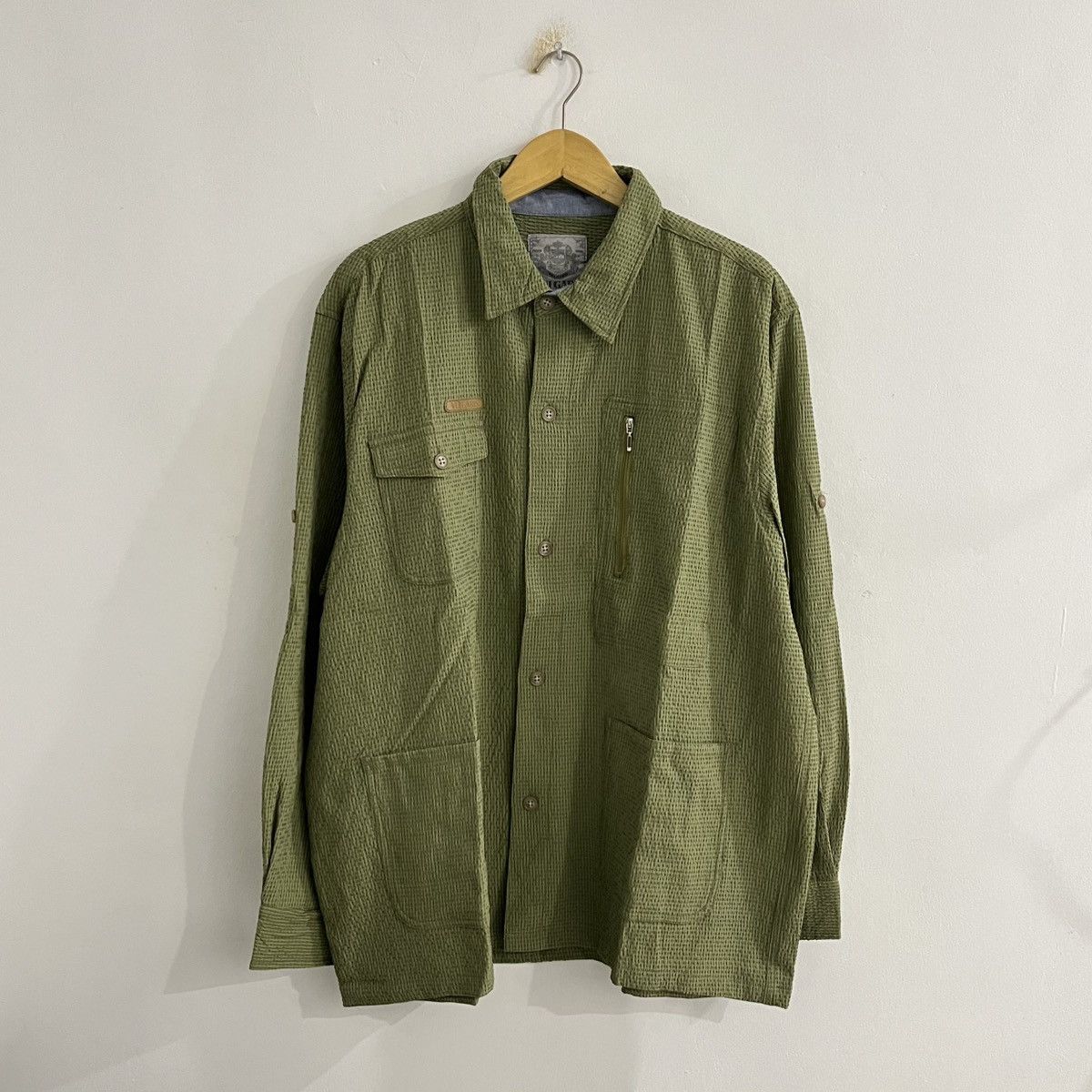 Japanese Brand Textured Shirt Long Sleeve - JUN25 Size US L / EU 52-54 / 3 - 1 Thumbnail