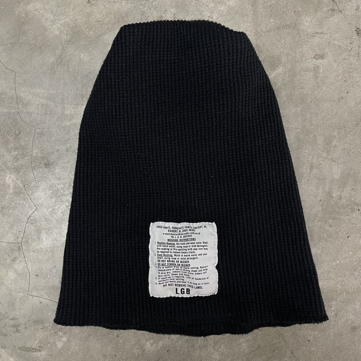 00s L.G.B. knit cap beanie leather line