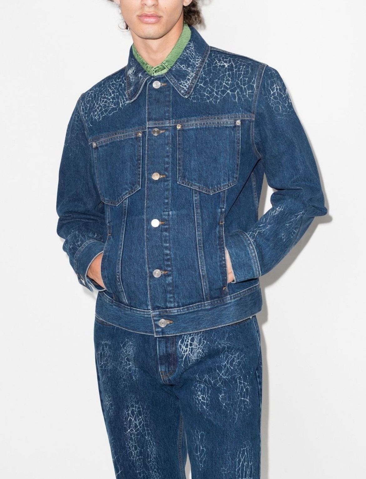 Namacheko Namacheko x Kamil Abbas Browns Denim Spiderweb Jacket 