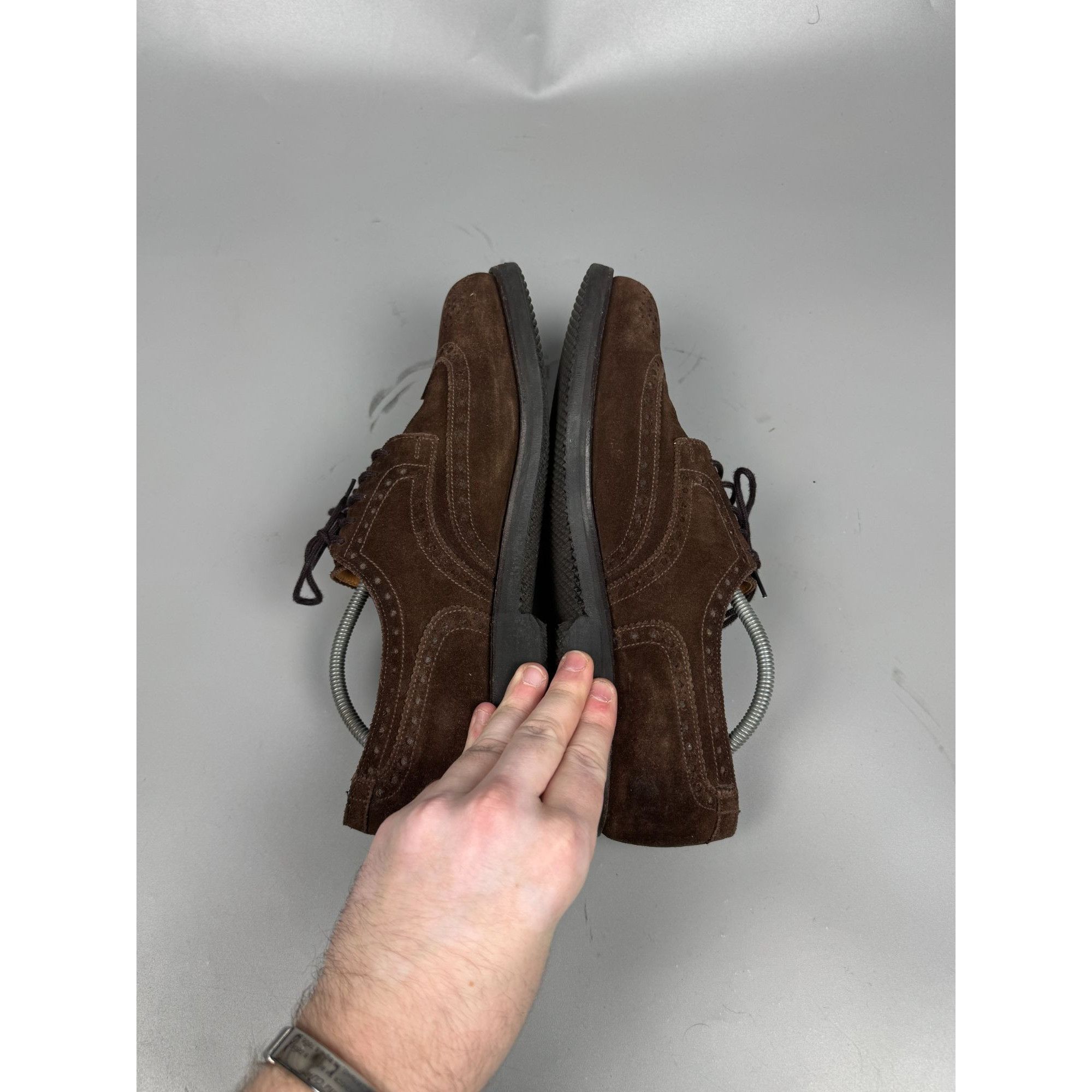 Other Ed Meier Munich Dark Brown Suede Brogues (Y1178) Size US 9 / EU 42 - 7 Thumbnail