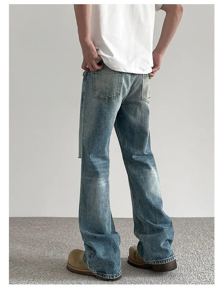 Japanese Brand × Jean Blue Distressed Wide Leg Denim Jeans Size US 28 / EU 44 - 4 Thumbnail