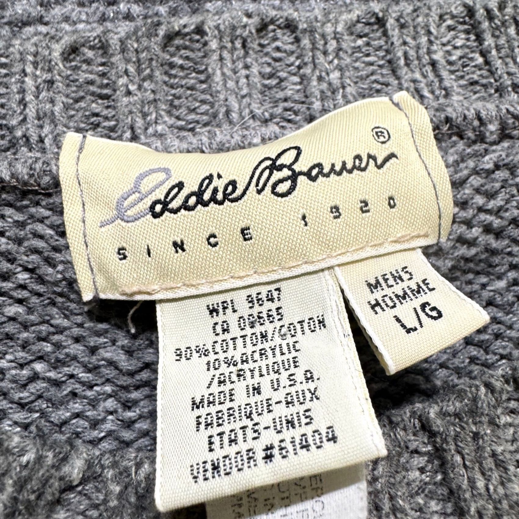 Eddie Bauer Eddie Bauer Knitted Pullover Sweater Mens Large Gray Cotton Blend Made In USA Size US L / EU 52-54 / 3 - 4 Thumbnail