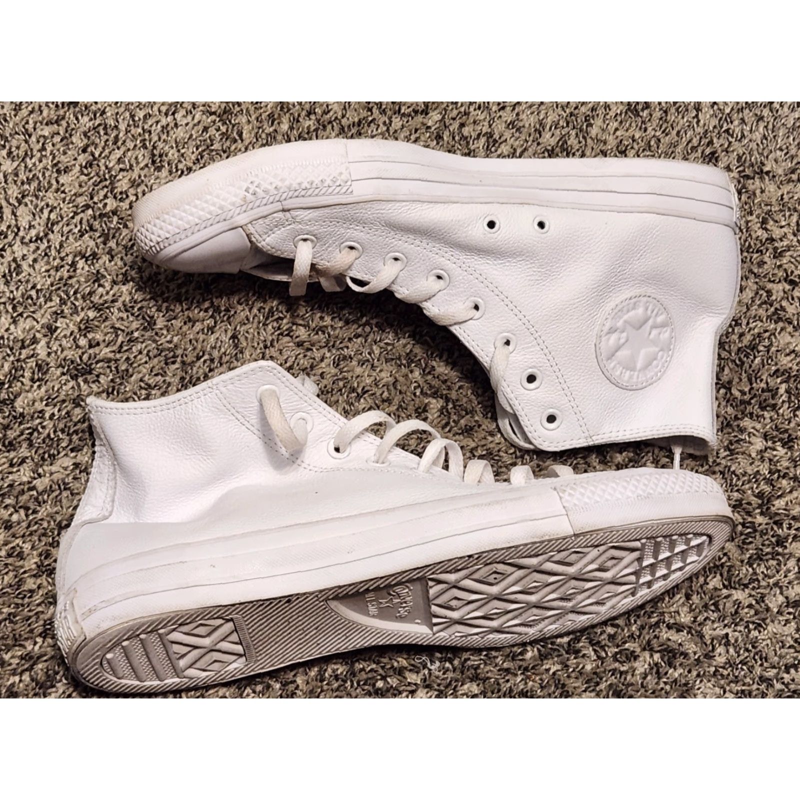 Converse Converse All-Star Chuck Taylor Hi Top Trainers Unisex Adults 11.5 Leather White Star Logo Size L / US 10 / IT 46 - 2 Thumbnail