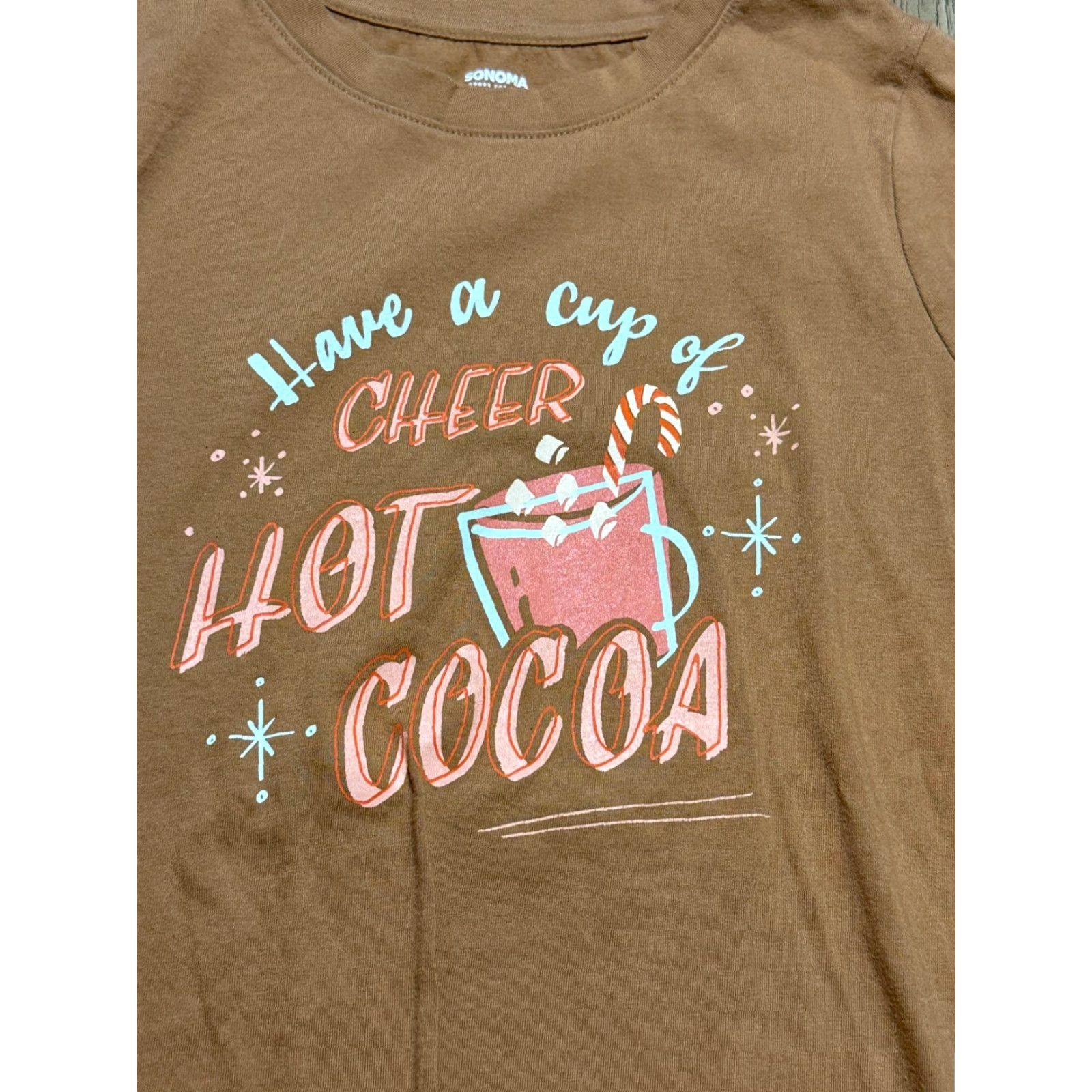 Vintage Sonoma Shirts Women's Size S Brown Long Sleeve Have a cup of Cheer Hot Cocoa Size S / US 4 / IT 40 - 4 Thumbnail